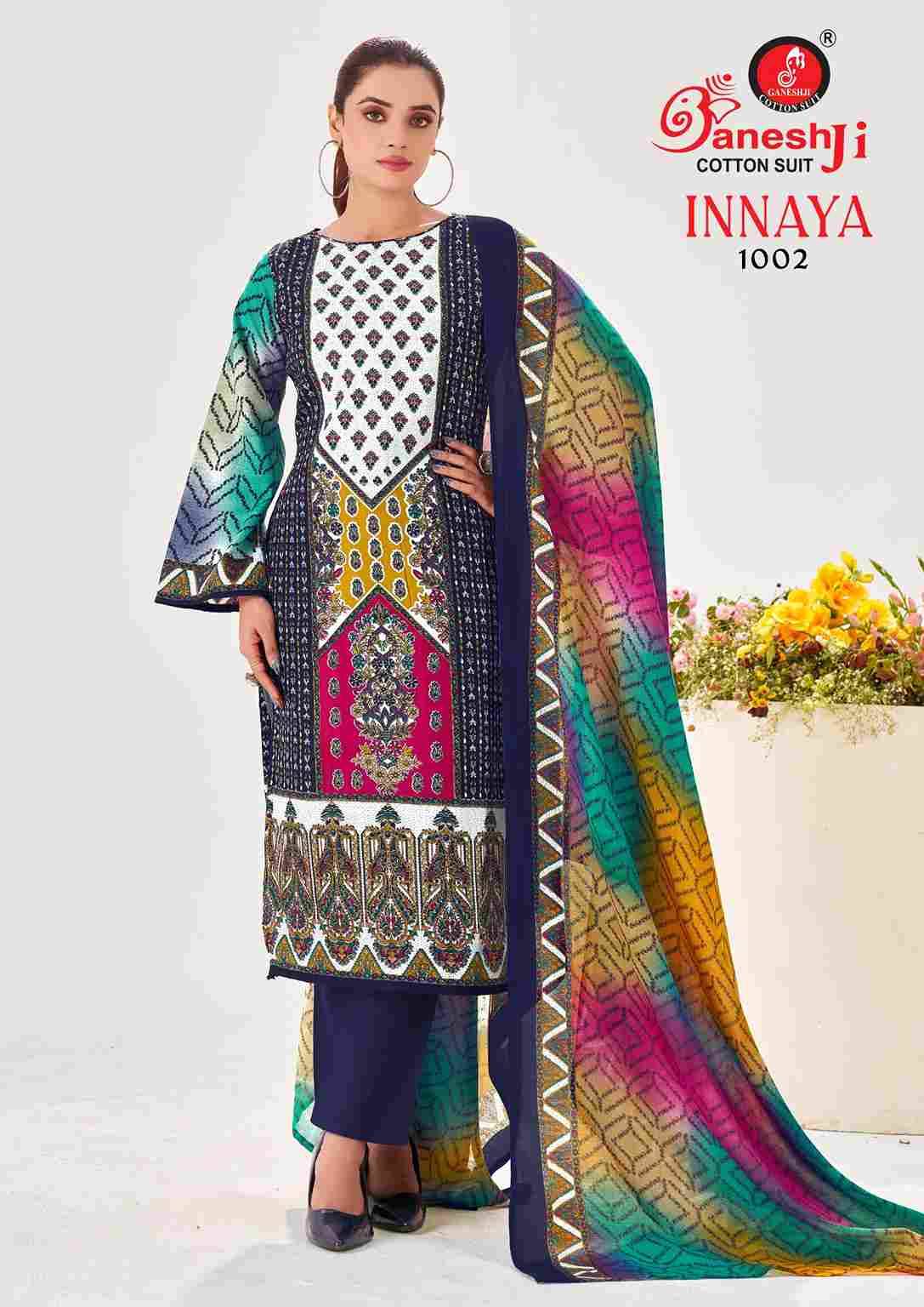 Innaya Vol-1 By Ganeshji 1001 To 1008 Series Beautiful Festive Suits Stylish Fancy Colorful Party Wear & Occasional Wear Pure Cotton Dresses At Wholesale Price