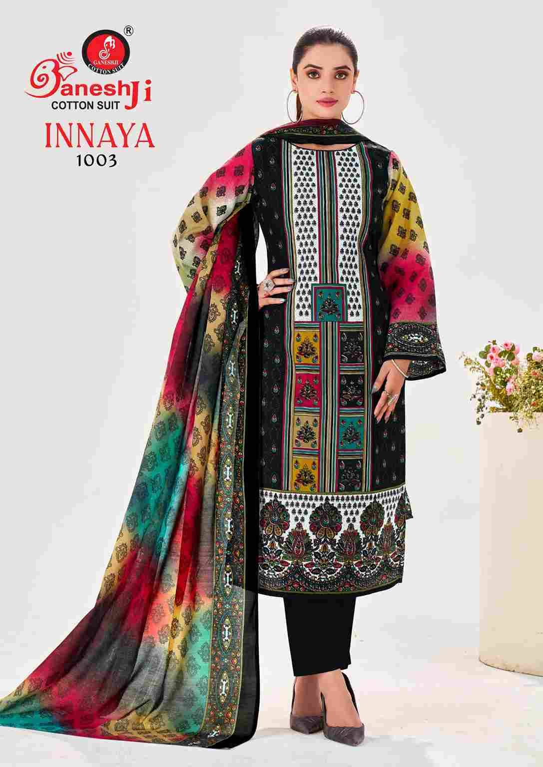 Innaya Vol-1 By Ganeshji 1001 To 1008 Series Beautiful Festive Suits Stylish Fancy Colorful Party Wear & Occasional Wear Pure Cotton Dresses At Wholesale Price
