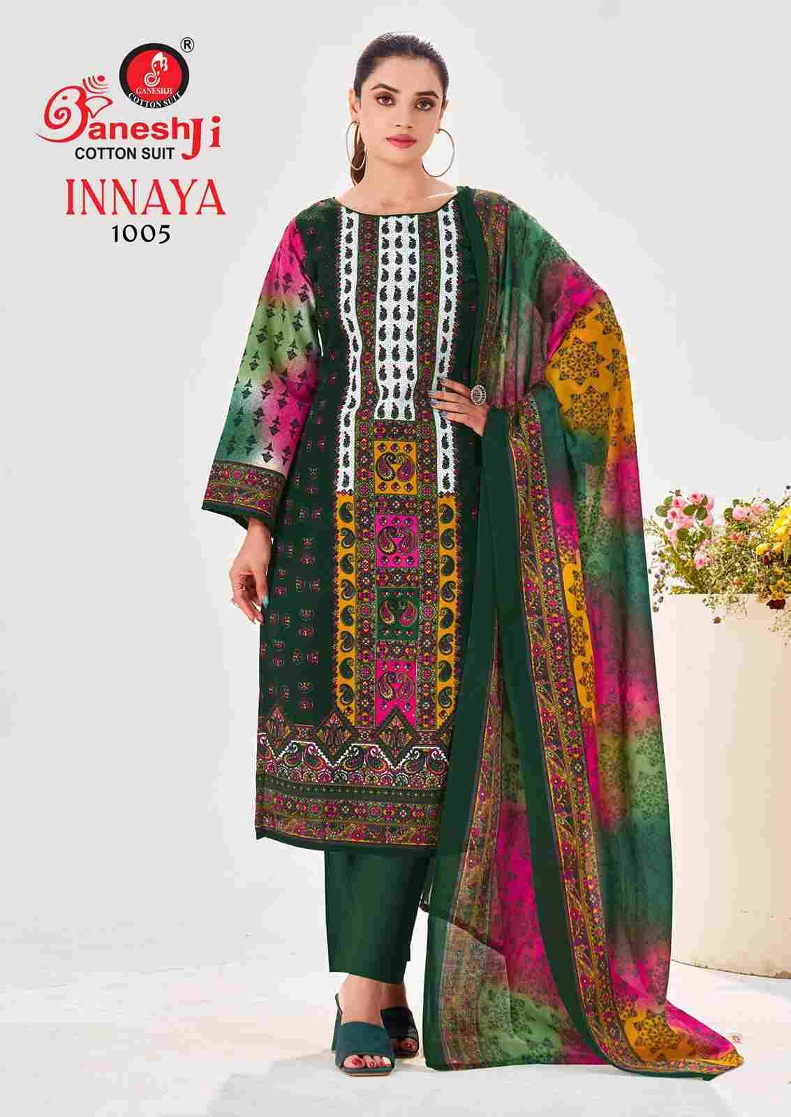 Innaya Vol-1 By Ganeshji 1001 To 1008 Series Beautiful Festive Suits Stylish Fancy Colorful Party Wear & Occasional Wear Pure Cotton Dresses At Wholesale Price