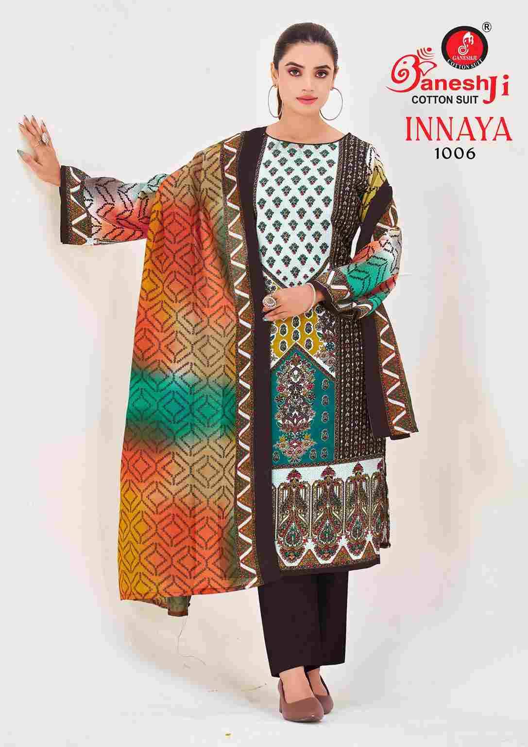Innaya Vol-1 By Ganeshji 1001 To 1008 Series Beautiful Festive Suits Stylish Fancy Colorful Party Wear & Occasional Wear Pure Cotton Dresses At Wholesale Price