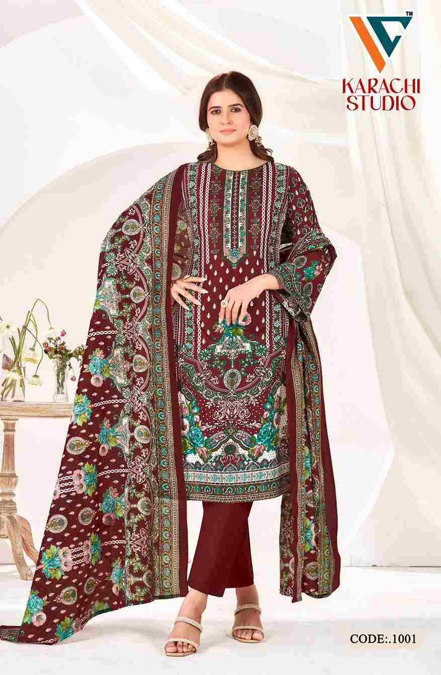 Karachi Studio Vol-1 By Vandana Creation 1001 To 1008 Series Beautiful Festive Suits Stylish Fancy Colorful Casual Wear & Ethnic Wear Soft Cotton Print Dresses At Wholesale Price