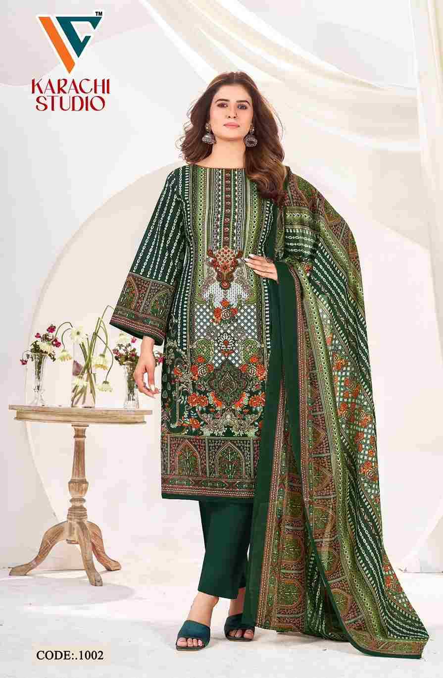 Karachi Studio Vol-1 By Vandana Creation 1001 To 1008 Series Beautiful Festive Suits Stylish Fancy Colorful Casual Wear & Ethnic Wear Soft Cotton Print Dresses At Wholesale Price