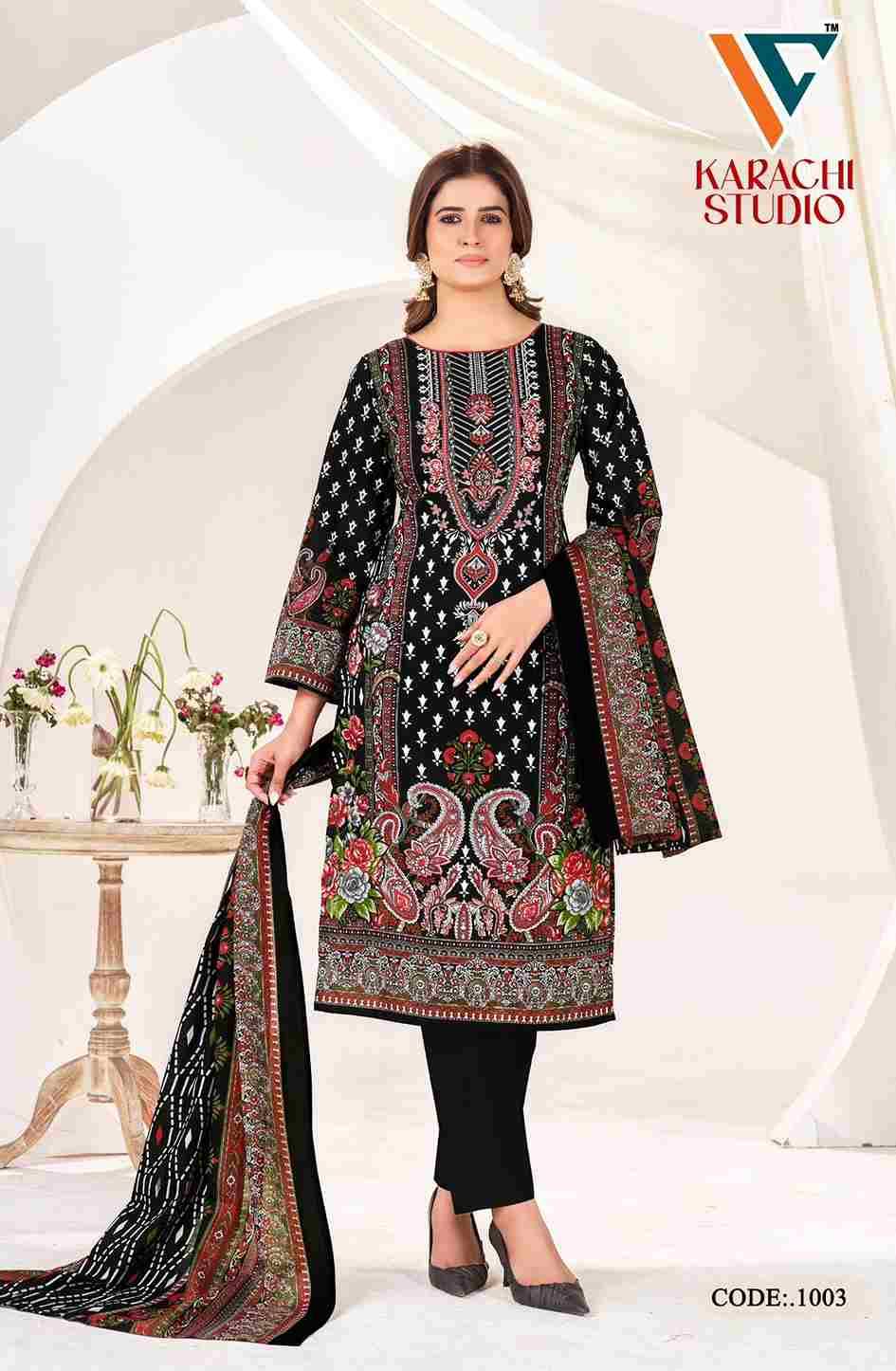 Karachi Studio Vol-1 By Vandana Creation 1001 To 1008 Series Beautiful Festive Suits Stylish Fancy Colorful Casual Wear & Ethnic Wear Soft Cotton Print Dresses At Wholesale Price