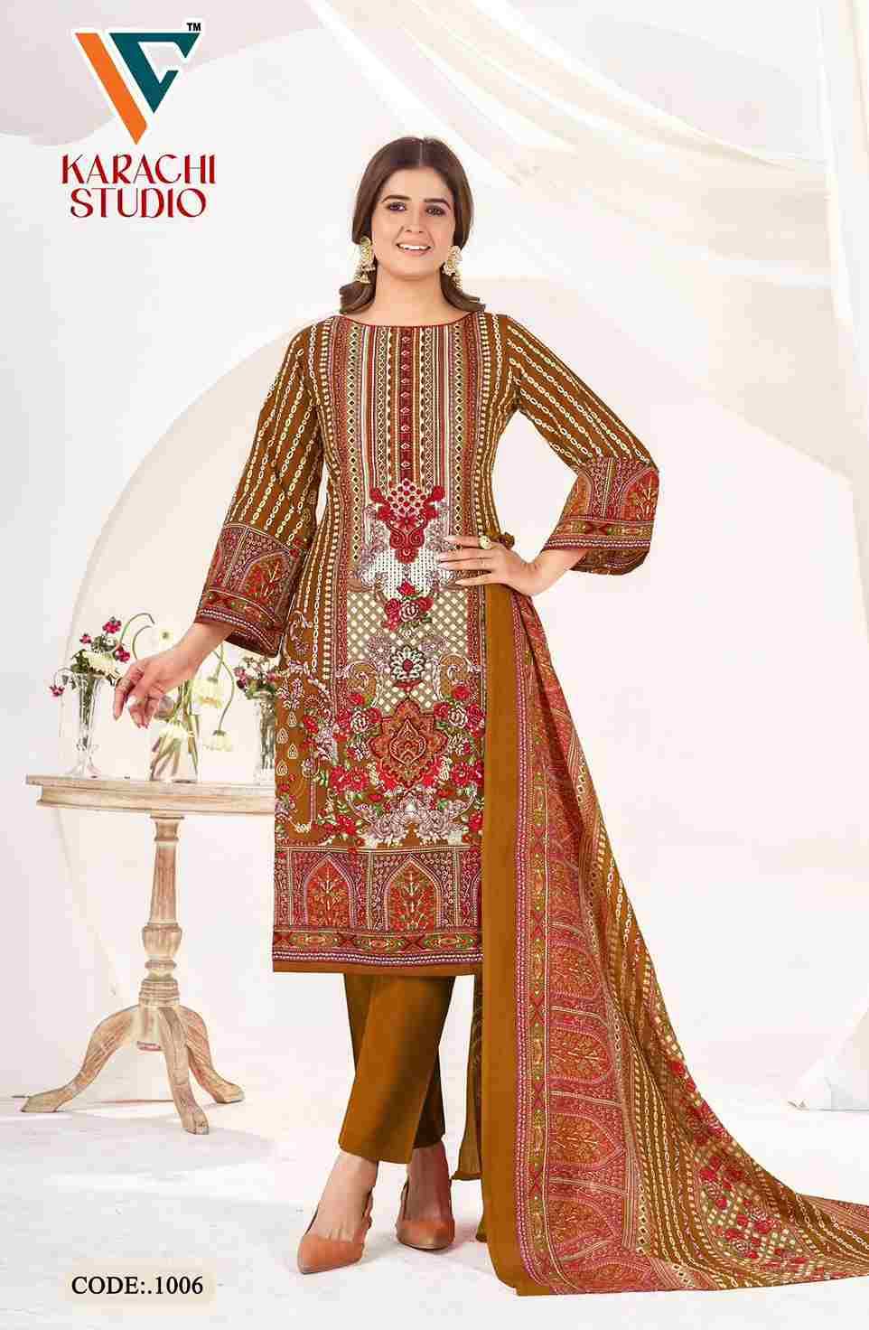 Karachi Studio Vol-1 By Vandana Creation 1001 To 1008 Series Beautiful Festive Suits Stylish Fancy Colorful Casual Wear & Ethnic Wear Soft Cotton Print Dresses At Wholesale Price