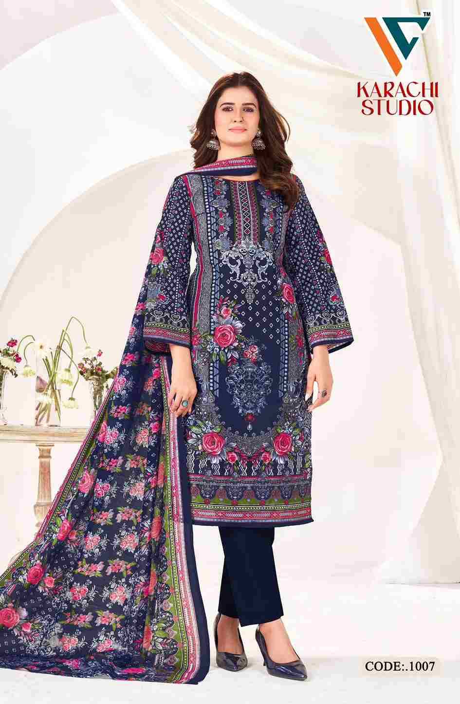 Karachi Studio Vol-1 By Vandana Creation 1001 To 1008 Series Beautiful Festive Suits Stylish Fancy Colorful Casual Wear & Ethnic Wear Soft Cotton Print Dresses At Wholesale Price