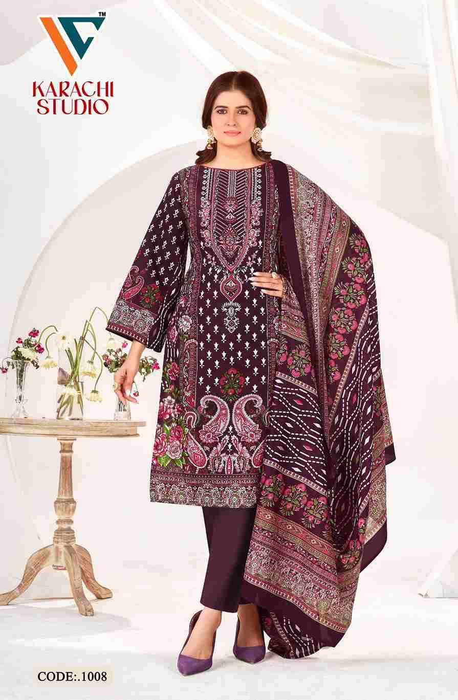 Karachi Studio Vol-1 By Vandana Creation 1001 To 1008 Series Beautiful Festive Suits Stylish Fancy Colorful Casual Wear & Ethnic Wear Soft Cotton Print Dresses At Wholesale Price