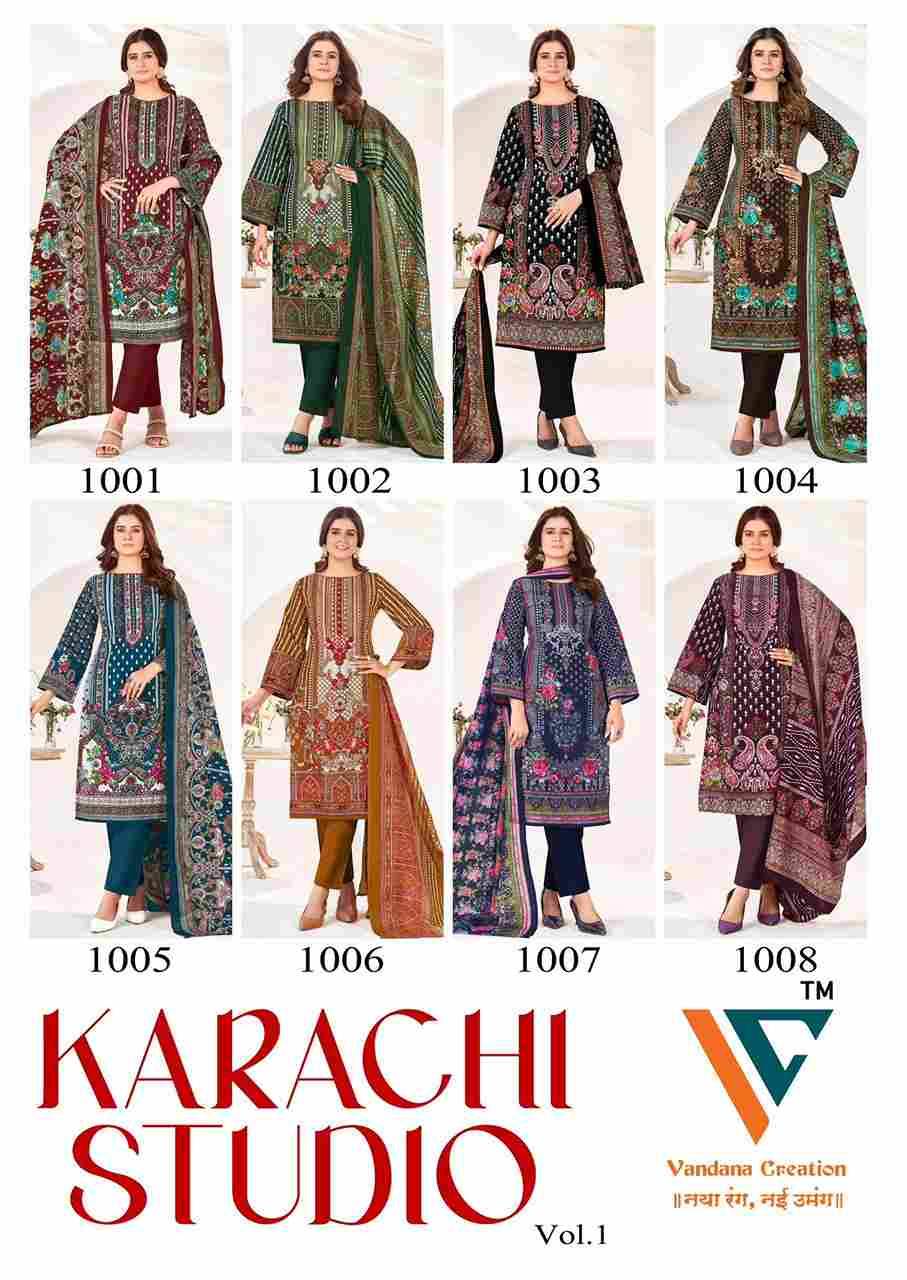 Karachi Studio Vol-1 By Vandana Creation 1001 To 1008 Series Beautiful Festive Suits Stylish Fancy Colorful Casual Wear & Ethnic Wear Soft Cotton Print Dresses At Wholesale Price