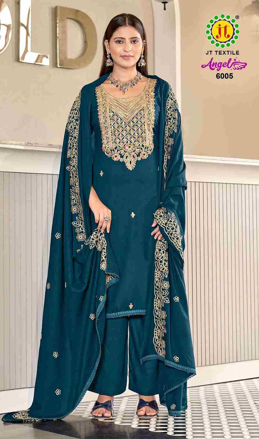 Angel Vol-6 By JT 6001 To 6005 Series Beautiful Festive Suits Colorful Stylish Fancy Casual Wear & Ethnic Wear Rayon Dresses At Wholesale Price