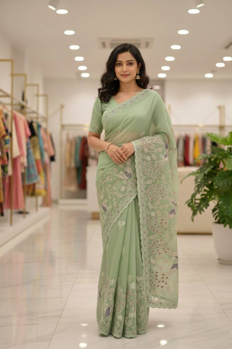 Vs-Peacock By Fashid Wholesale 01 To 04 Series Indian Traditional Wear Collection Beautiful Stylish Fancy Colorful Party Wear & Occasional Wear Soft Georgette Sarees At Wholesale Price