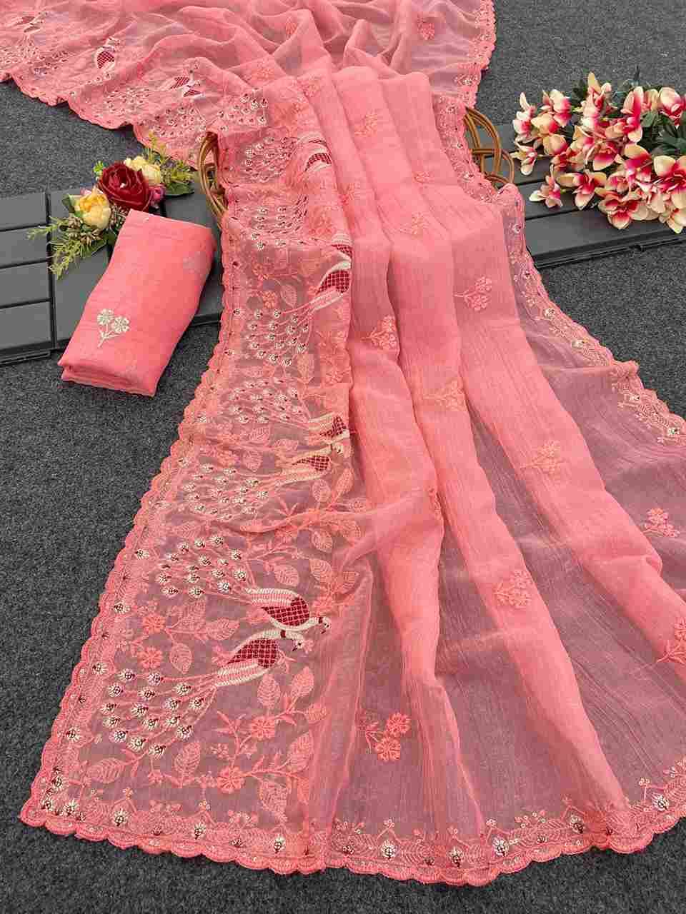 Vs-Peacock By Fashid Wholesale 01 To 04 Series Indian Traditional Wear Collection Beautiful Stylish Fancy Colorful Party Wear & Occasional Wear Soft Georgette Sarees At Wholesale Price