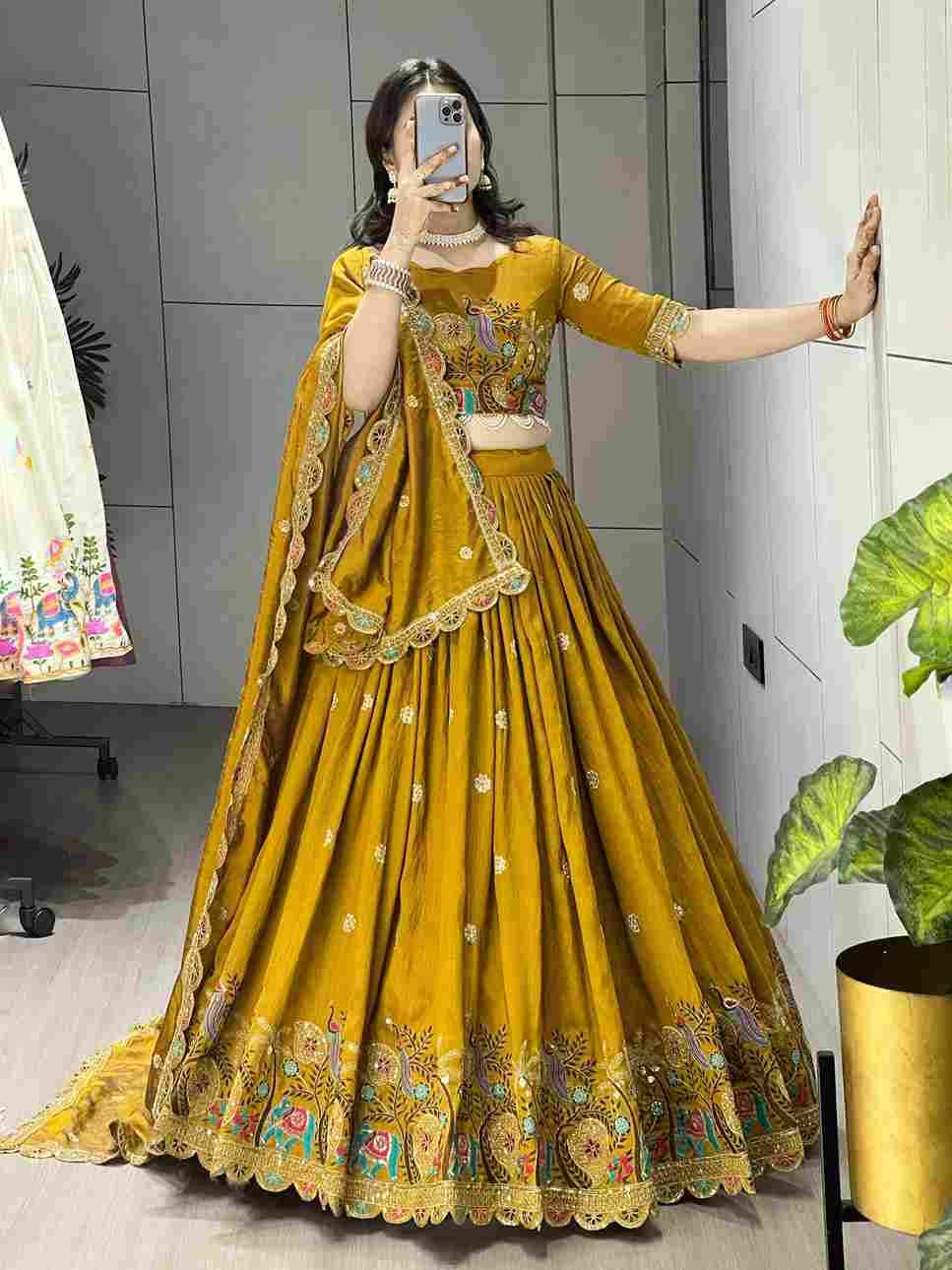 Gr-8229 By Fashid Wholesale Designer Beautiful Navratri Collection Occasional Wear & Party Wear Vichitra Silk Lehengas At Wholesale Price
