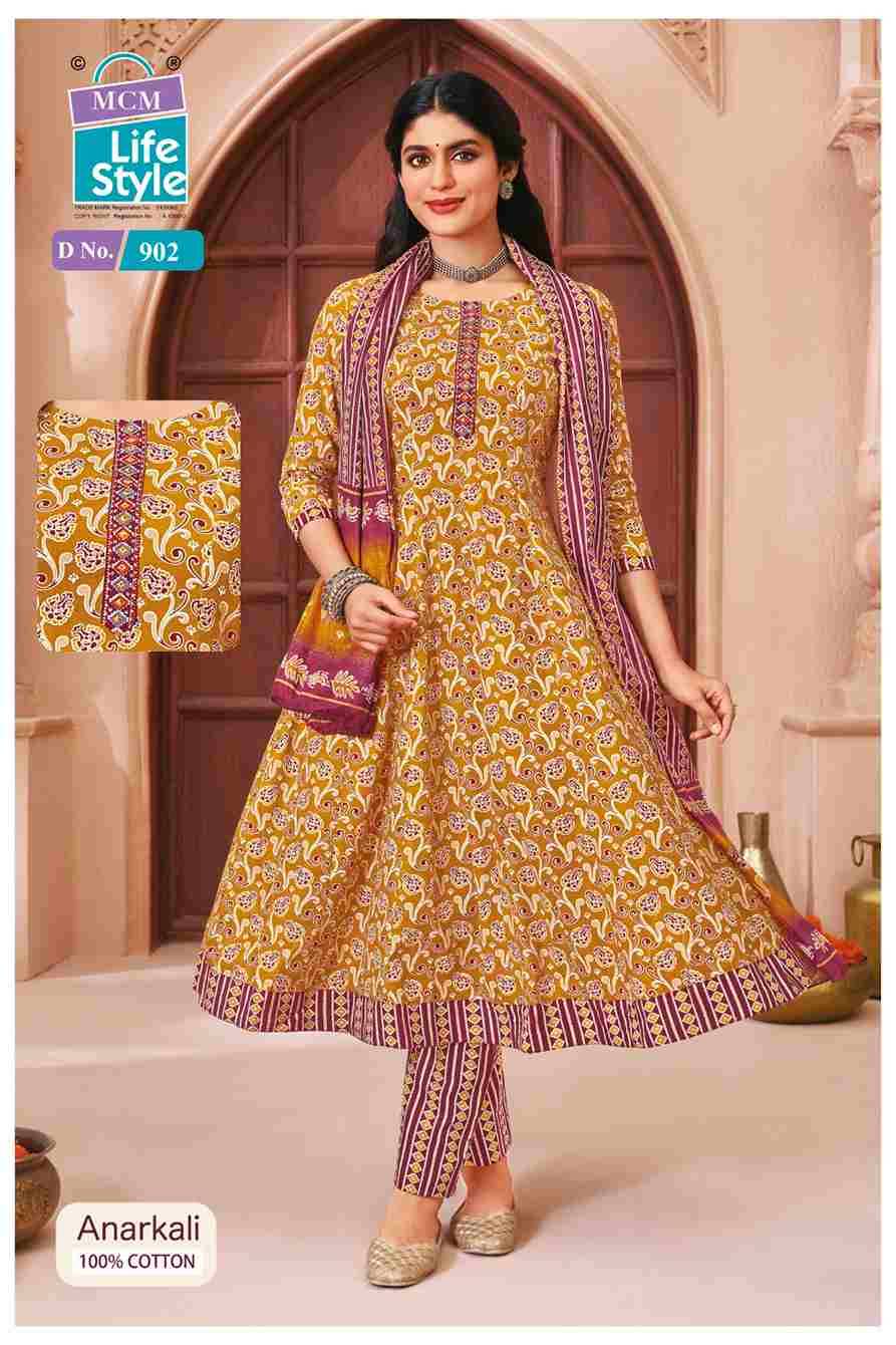 Anarkali Vol-9 By MCM Lifestyle 9001 To 9010 Series Beautiful Festive Suits Stylish Fancy Colorful Casual Wear & Ethnic Wear Pure Cotton Print Dresses At Wholesale Price
