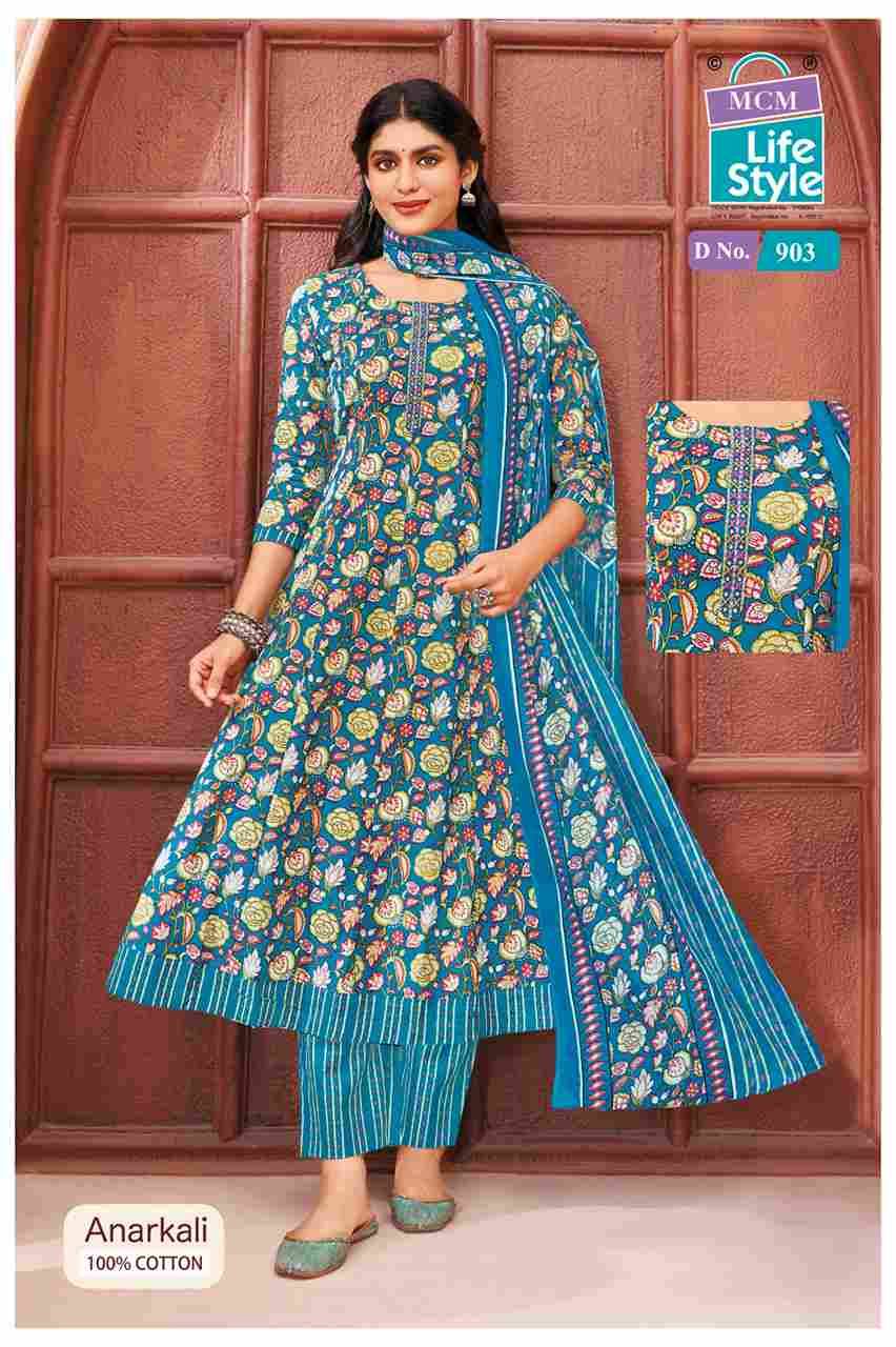 Anarkali Vol-9 By MCM Lifestyle 9001 To 9010 Series Beautiful Festive Suits Stylish Fancy Colorful Casual Wear & Ethnic Wear Pure Cotton Print Dresses At Wholesale Price