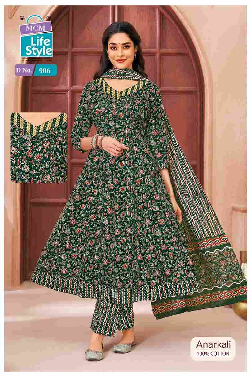 Anarkali Vol-9 By MCM Lifestyle 9001 To 9010 Series Beautiful Festive Suits Stylish Fancy Colorful Casual Wear & Ethnic Wear Pure Cotton Print Dresses At Wholesale Price