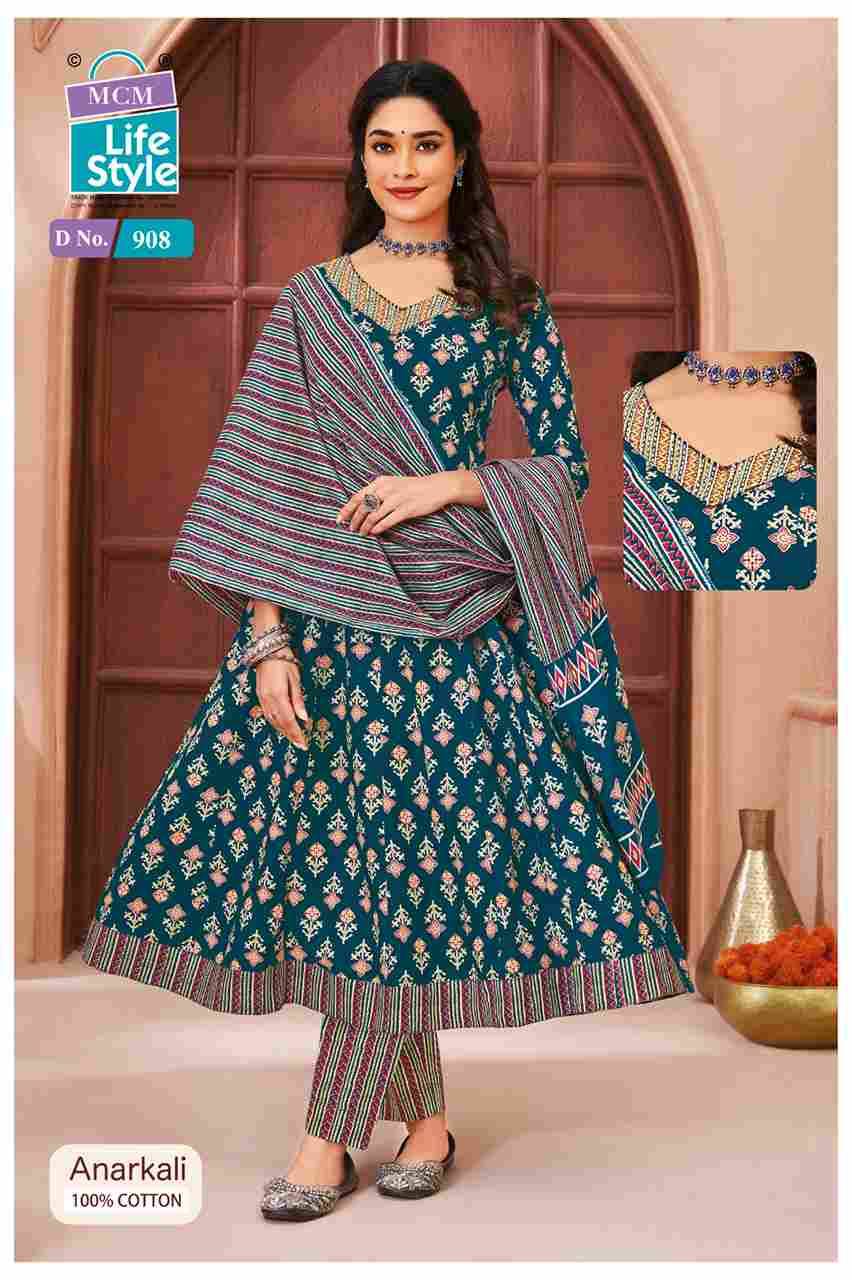 Anarkali Vol-9 By MCM Lifestyle 9001 To 9010 Series Beautiful Festive Suits Stylish Fancy Colorful Casual Wear & Ethnic Wear Pure Cotton Print Dresses At Wholesale Price