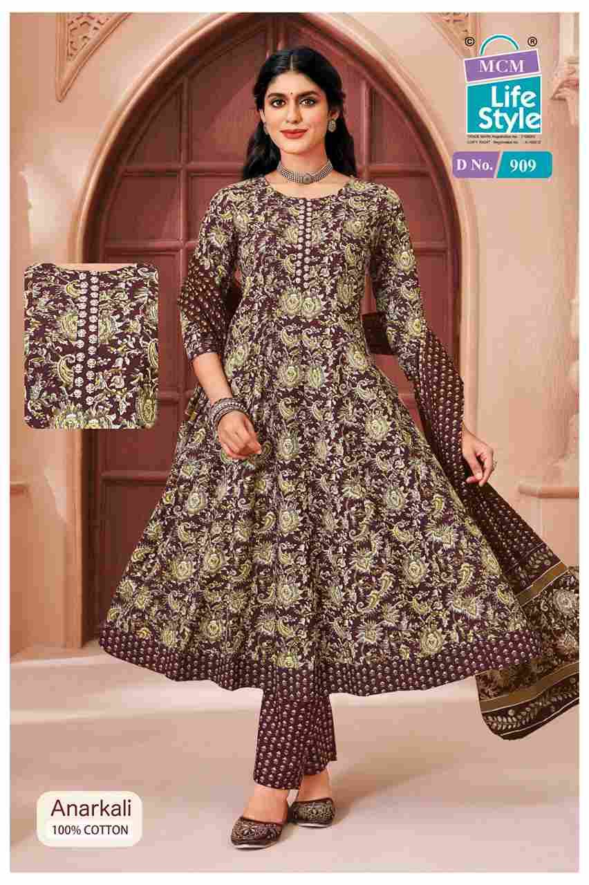 Anarkali Vol-9 By MCM Lifestyle 9001 To 9010 Series Beautiful Festive Suits Stylish Fancy Colorful Casual Wear & Ethnic Wear Pure Cotton Print Dresses At Wholesale Price