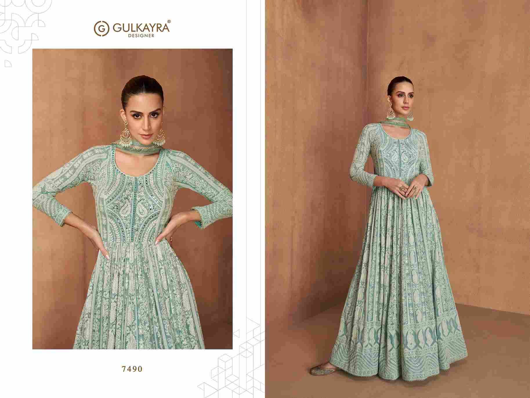 Royal By Gulkayra Designer 7490 To 7491 Series Designer Stylish Fancy Colorful Beautiful Party Wear & Ethnic Wear Collection Premium Georgette Gowns With Dupatta At Wholesale Price