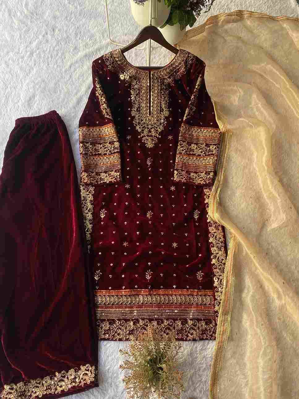 Be-422 By Fashid Wholesale Beautiful Suits Colorful Stylish Fancy Casual Wear & Ethnic Wear Velvet Dresses At Wholesale Price