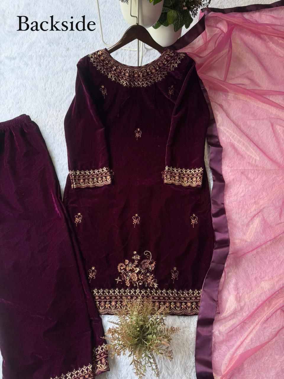 Be-421 By Fashid Wholesale Beautiful Suits Colorful Stylish Fancy Casual Wear & Ethnic Wear Velvet Dresses At Wholesale Price