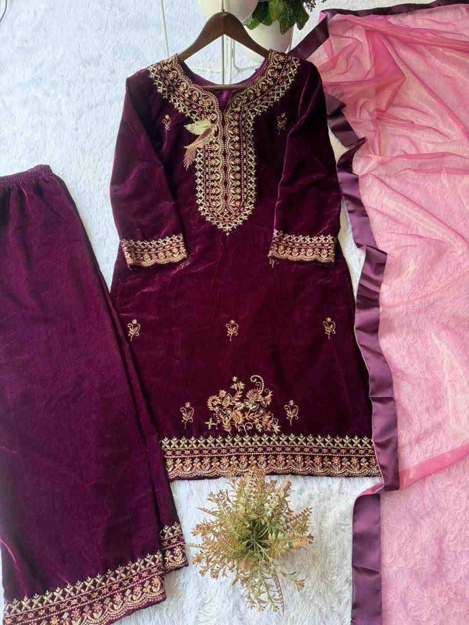 Be-421 By Fashid Wholesale Beautiful Suits Colorful Stylish Fancy Casual Wear & Ethnic Wear Velvet Dresses At Wholesale Price