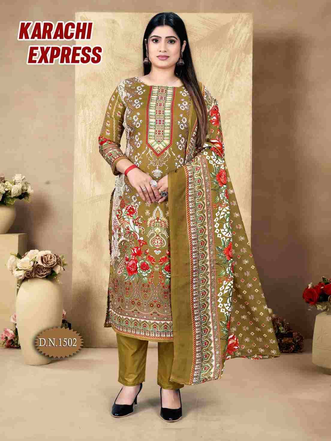 Karachi Express Vol-15 By Ramdev Creation 1501 To 1508 Series Beautiful Stylish Festive Suits Fancy Colorful Casual Wear & Ethnic Wear & Ready To Wear Pure Cotton Print Dresses At Wholesale Price