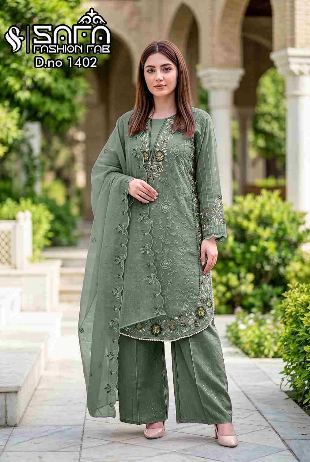 Safa 1402 Colours By Safa Fashion 1402-A To 1402-C Series Designer Stylish Fancy Colorful Beautiful Party Wear & Ethnic Wear Collection Georgette Dresses At Wholesale Price