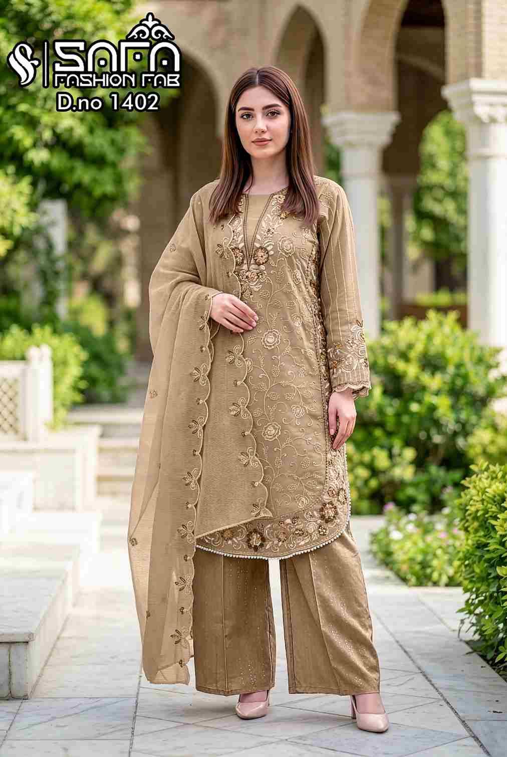 Safa 1402 Colours By Safa Fashion 1402-A To 1402-C Series Designer Stylish Fancy Colorful Beautiful Party Wear & Ethnic Wear Collection Georgette Dresses At Wholesale Price