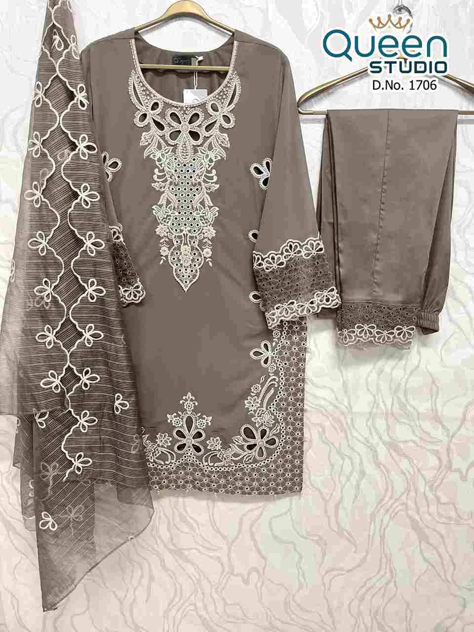 Queen 1706 Colours By Queen Studio 1706-A To 1706-D Series Beautiful Pakistani Suits Colorful Stylish Fancy Casual Wear & Ethnic Wear Faux Georgette Dresses At Wholesale Price