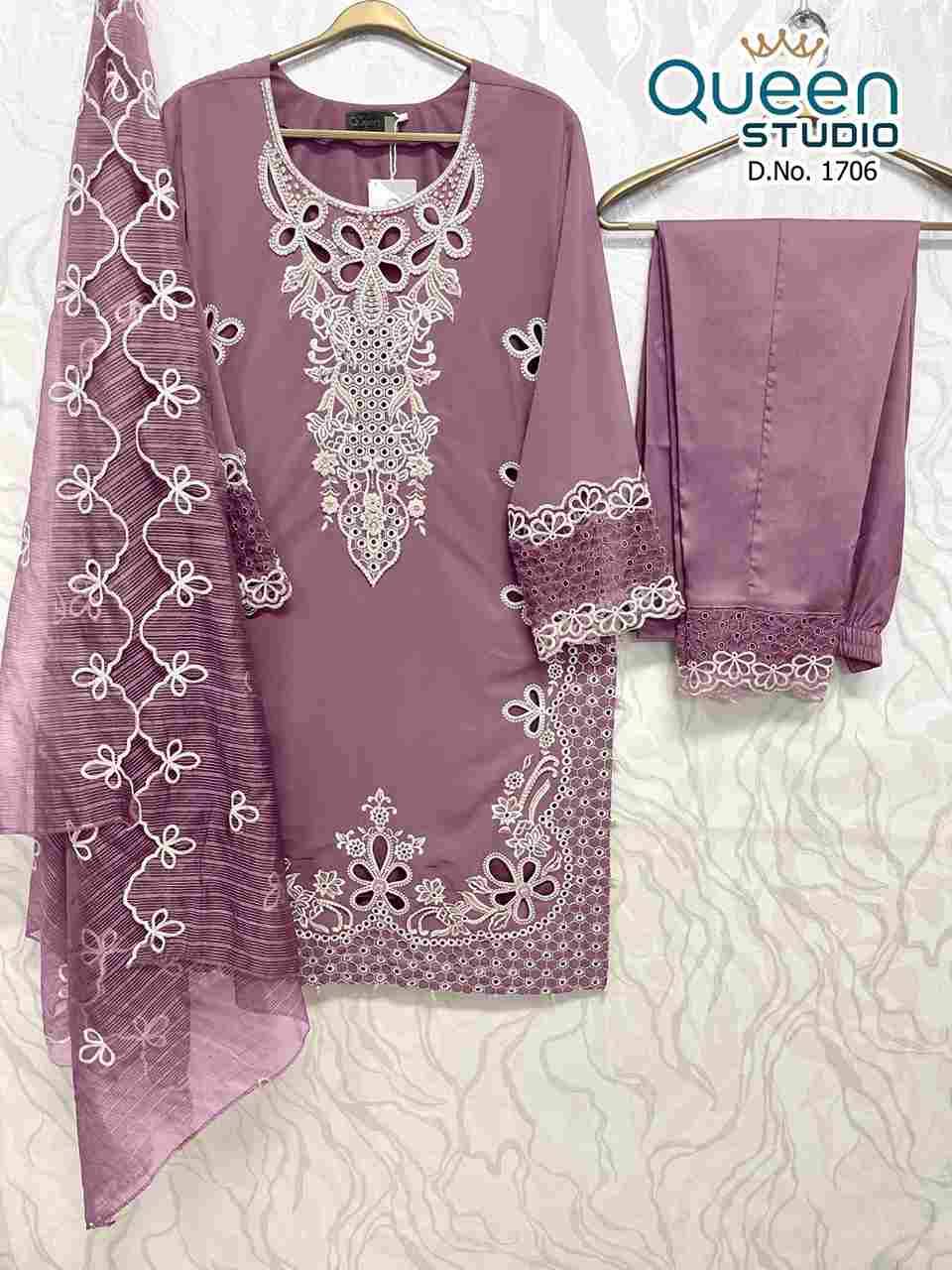 Queen 1706 Colours By Queen Studio 1706-A To 1706-D Series Beautiful Pakistani Suits Colorful Stylish Fancy Casual Wear & Ethnic Wear Faux Georgette Dresses At Wholesale Price