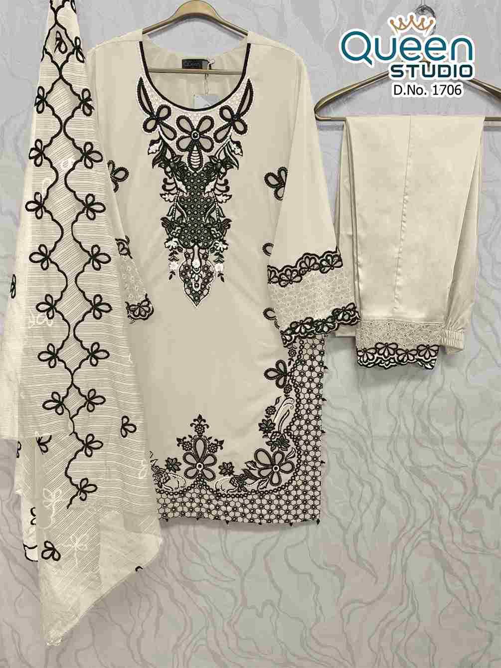Queen 1706 Colours By Queen Studio 1706-A To 1706-D Series Beautiful Pakistani Suits Colorful Stylish Fancy Casual Wear & Ethnic Wear Faux Georgette Dresses At Wholesale Price