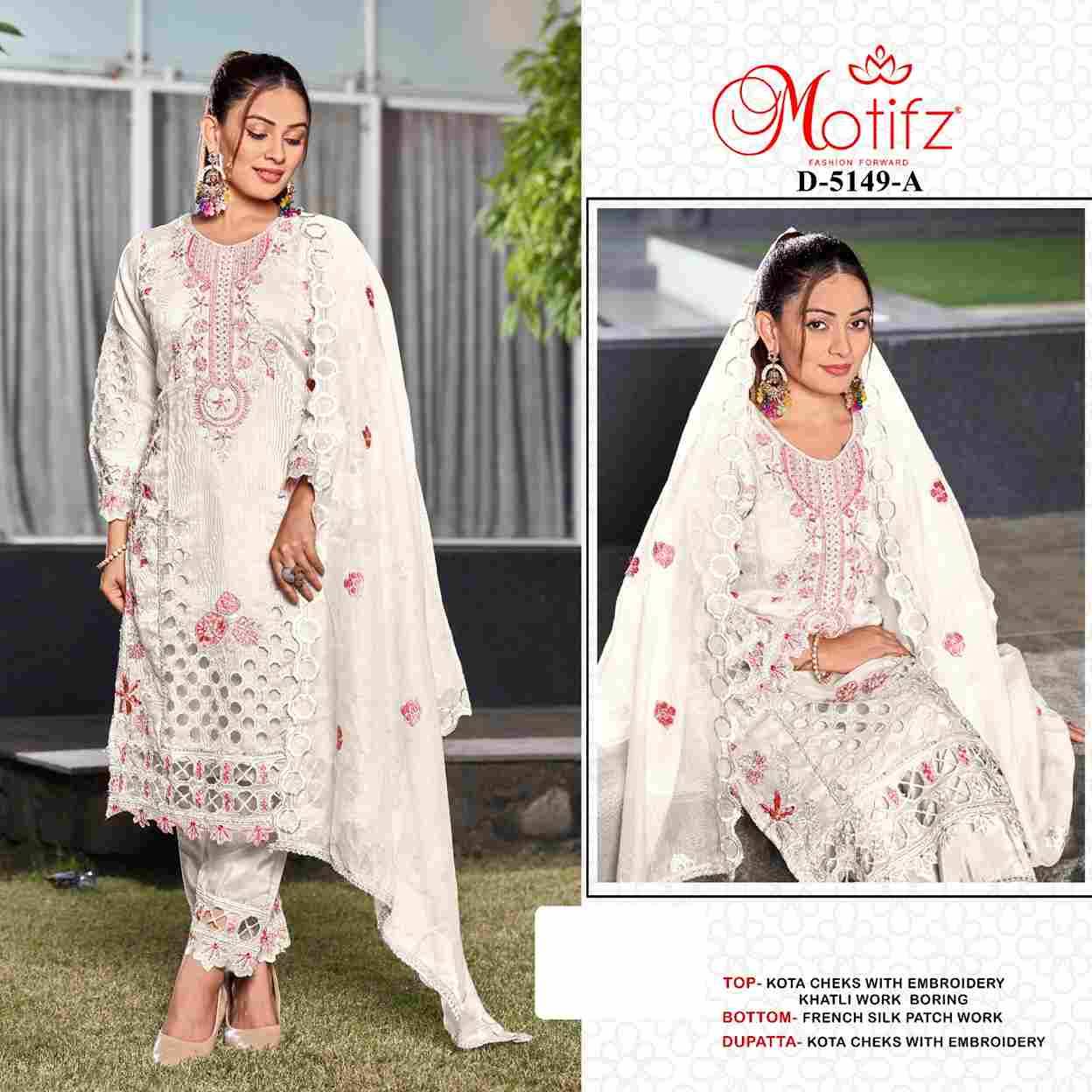 Motifz Hit Design 5149 Colours By Motifz 5149-A To 5149-D Series Beautiful Pakistani Suits Colorful Stylish Fancy Casual Wear & Ethnic Wear Kota Checks Dresses At Wholesale Price