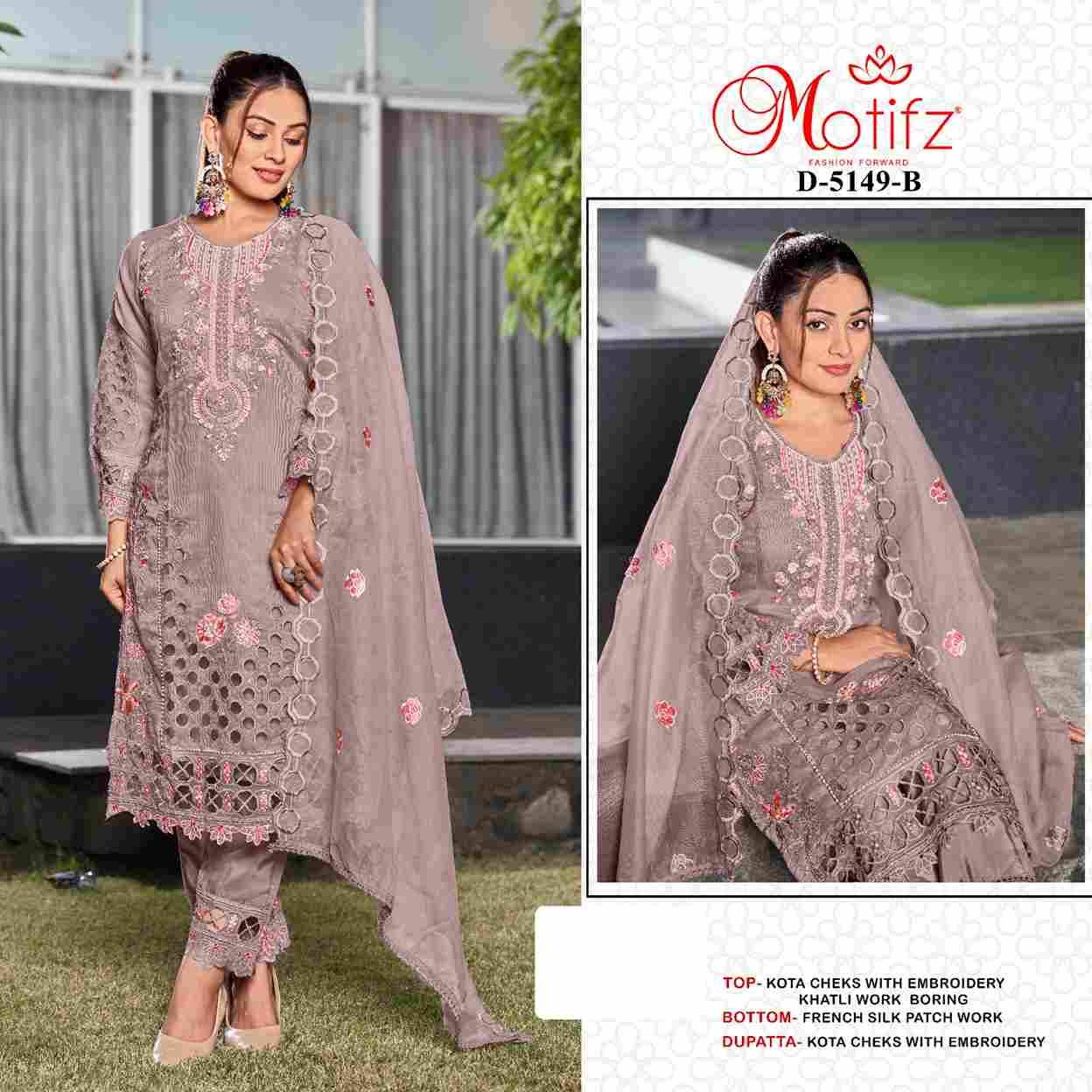 Motifz Hit Design 5149 Colours By Motifz 5149-A To 5149-D Series Beautiful Pakistani Suits Colorful Stylish Fancy Casual Wear & Ethnic Wear Kota Checks Dresses At Wholesale Price