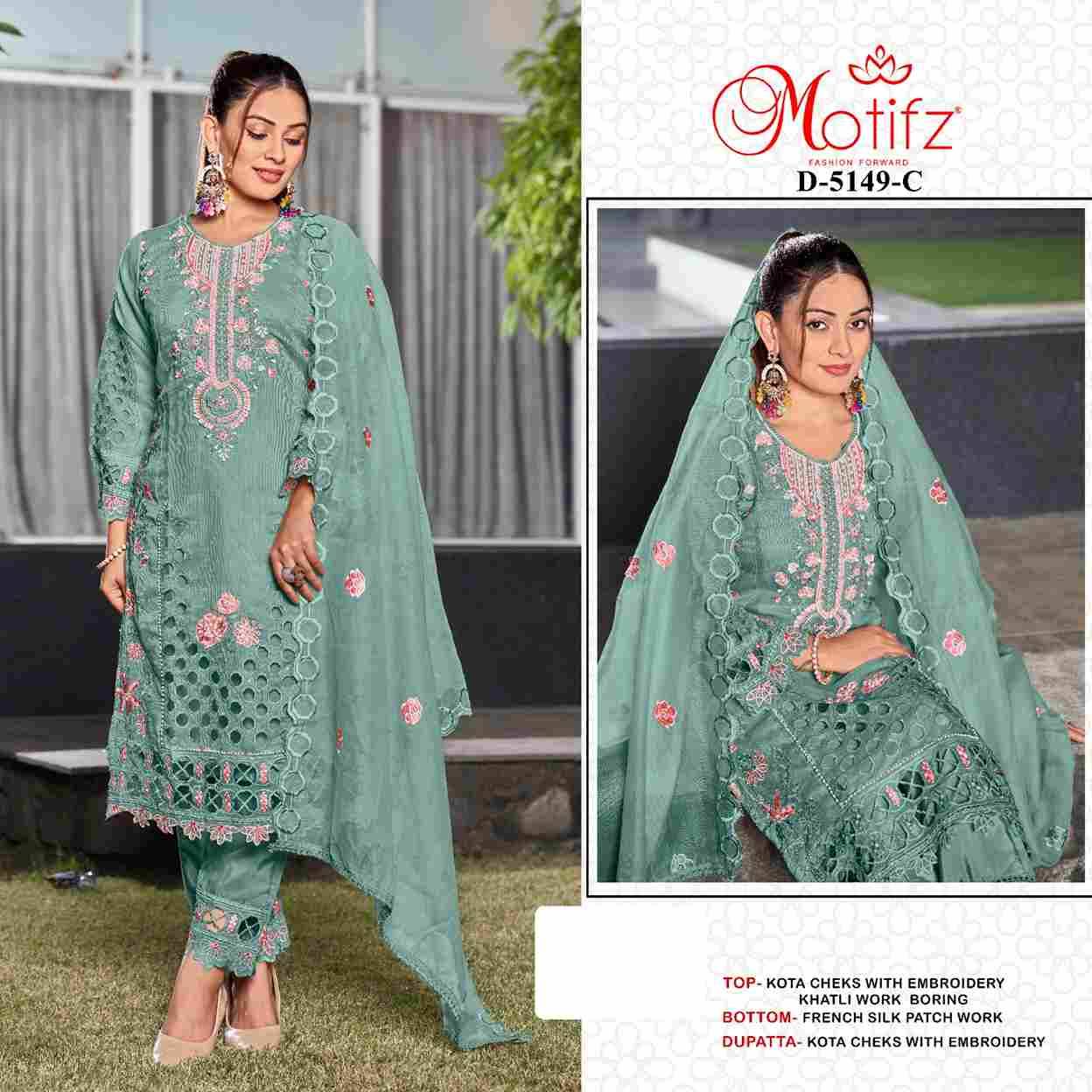 Motifz Hit Design 5149 Colours By Motifz 5149-A To 5149-D Series Beautiful Pakistani Suits Colorful Stylish Fancy Casual Wear & Ethnic Wear Kota Checks Dresses At Wholesale Price