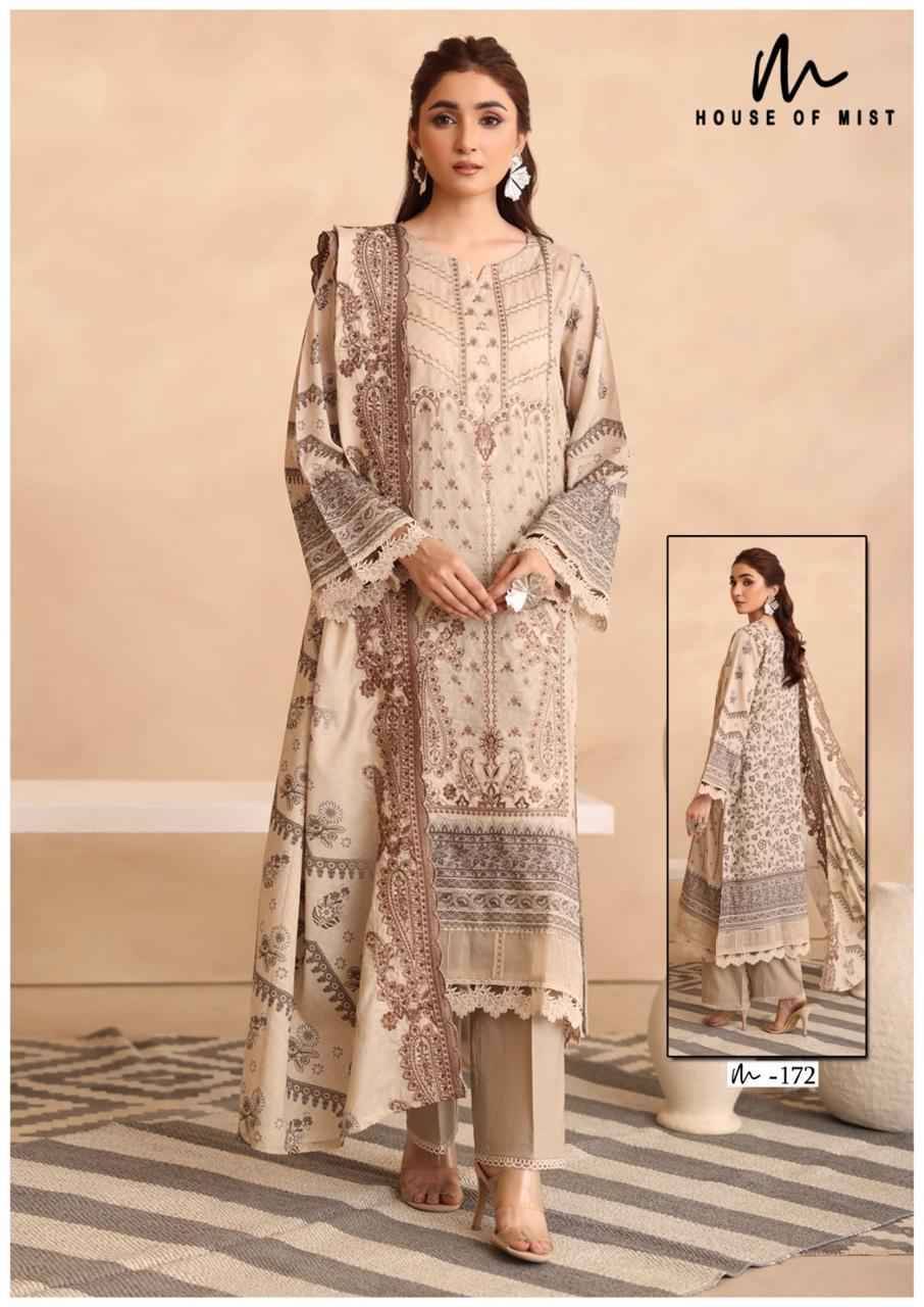 Ghazal Vol-18 By House Of Mist 171 To 176 Series Beautiful Pakistani Suits Colorful Stylish Fancy Casual Wear & Ethnic Wear Pure Cotton Print Dresses At Wholesale Price
