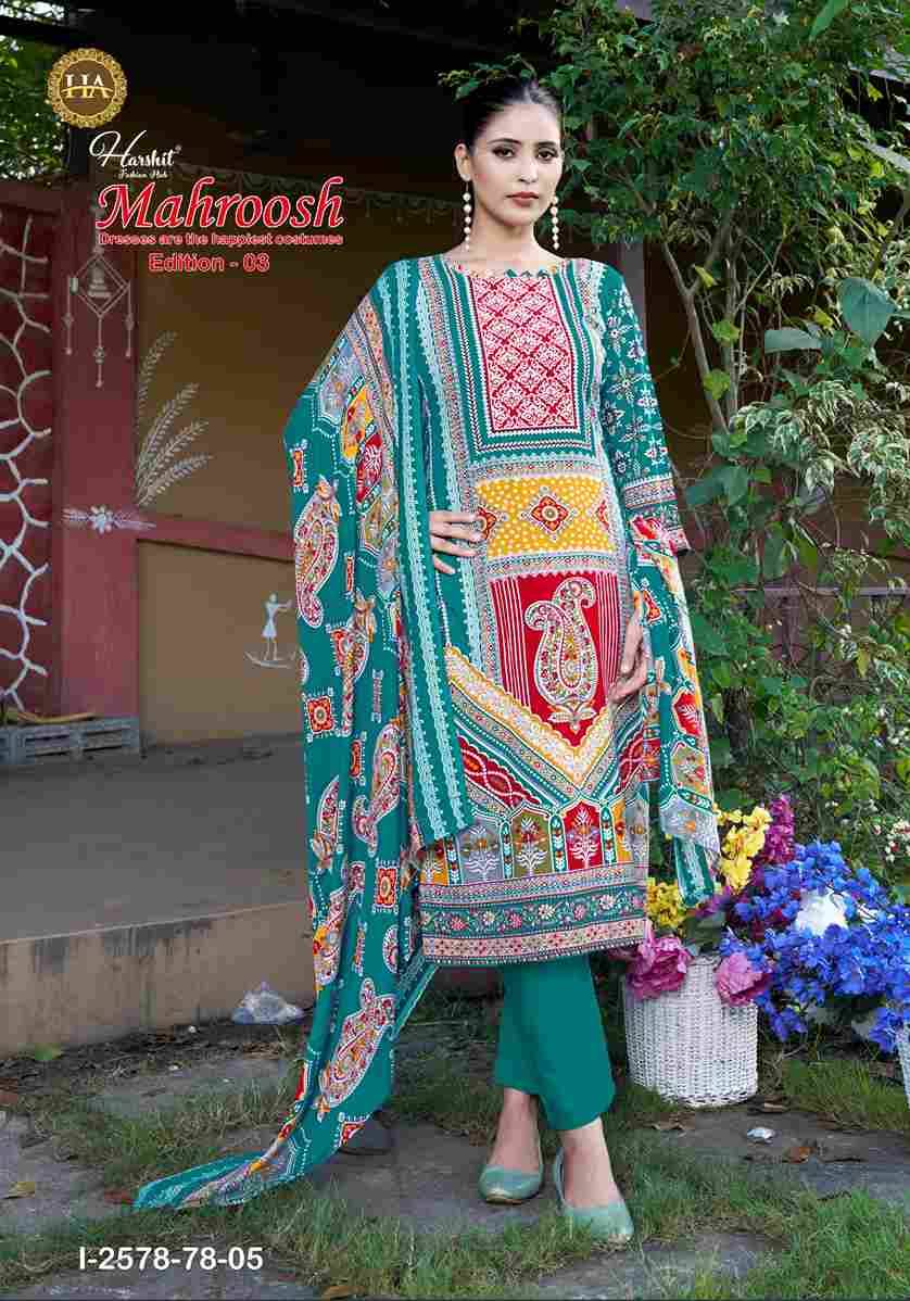 Mahroosh Vol-3 By Harshit Fashion Hub 2578-78-01 To 2578-78-06 Series Beautiful Festive Suits Stylish Fancy Colorful Casual Wear & Ethnic Wear Pure Viscose Rayon Dresses At Wholesale Price