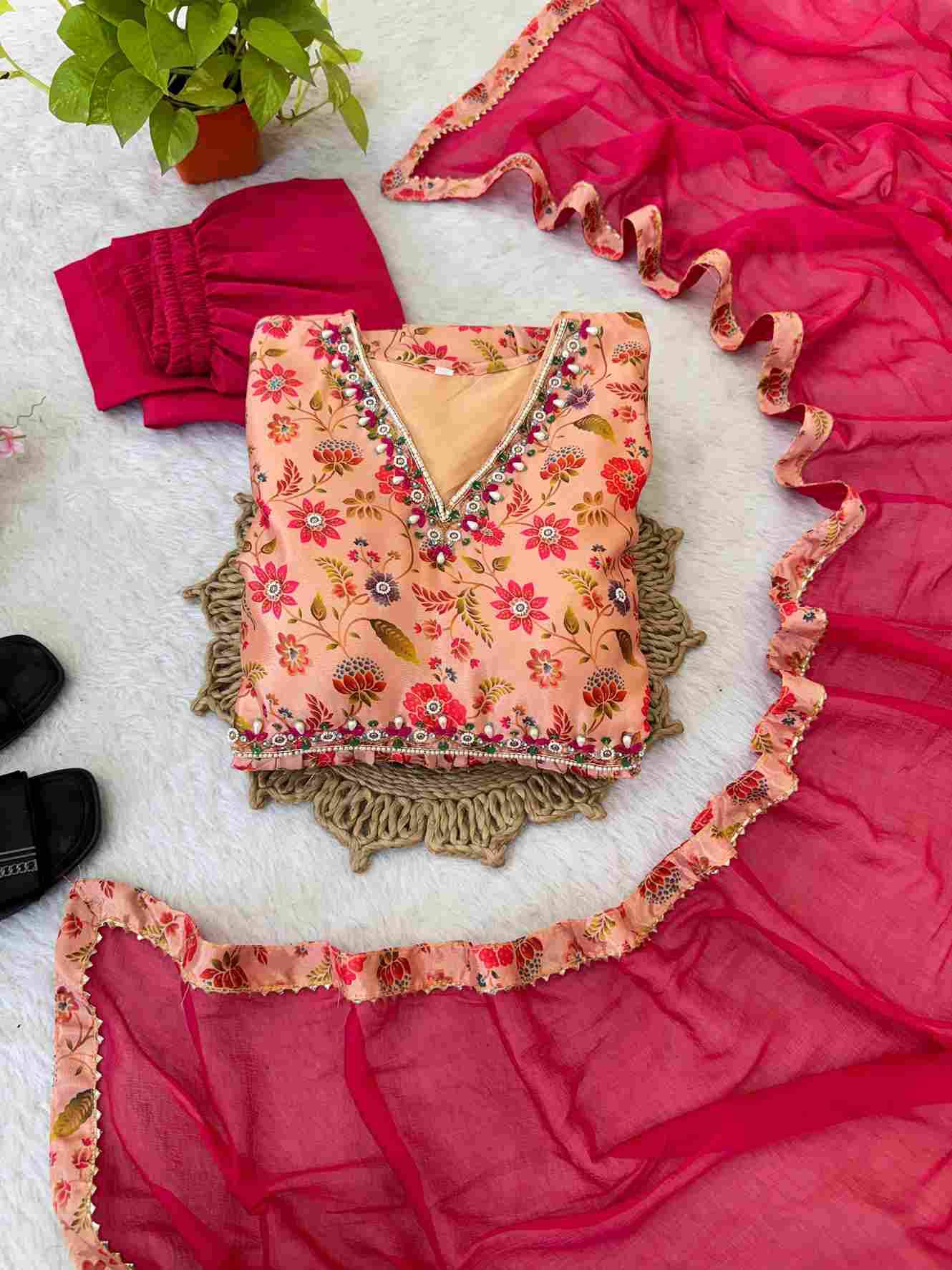 Mb-530 By Fashid Wholesale Designer Stylish Fancy Colorful Beautiful Party Wear & Ethnic Wear Collection Chinnon Soft Gown At Wholesale Price