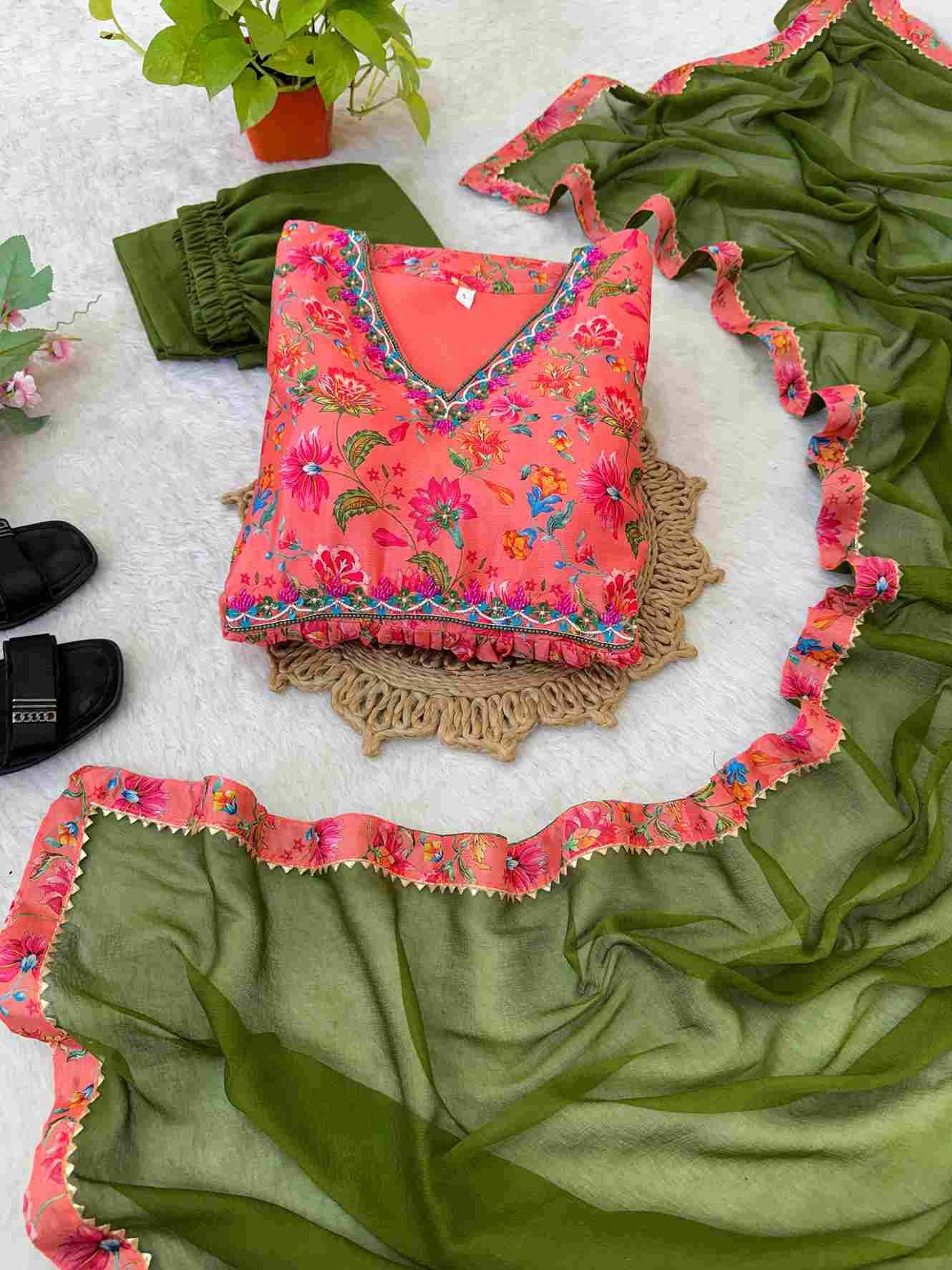 Mb-528 By Fashid Wholesale Beautiful Suits Colorful Stylish Fancy Casual Wear & Ethnic Wear Chinnon Soft Gown At Wholesale Price