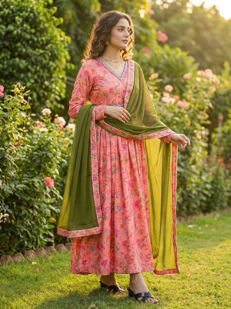 Mb-528 By Fashid Wholesale Beautiful Suits Colorful Stylish Fancy Casual Wear & Ethnic Wear Chinnon Soft Gown At Wholesale Price