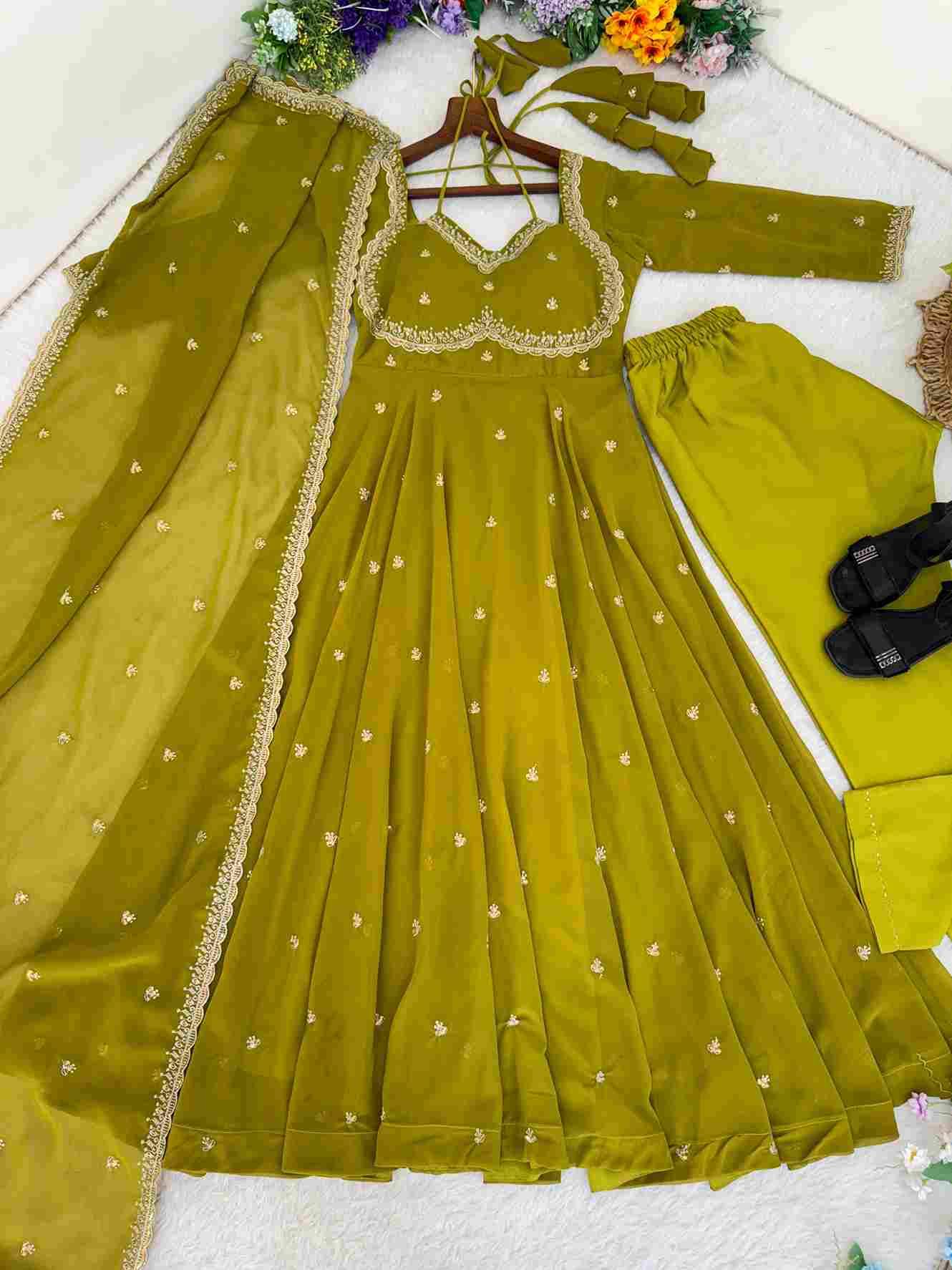 Mb-527 By Fashid Wholesale 01 To 02 Series Beautiful Suits Colorful Stylish Fancy Casual Wear & Ethnic Wear Faux Georgette Gown At Wholesale Price