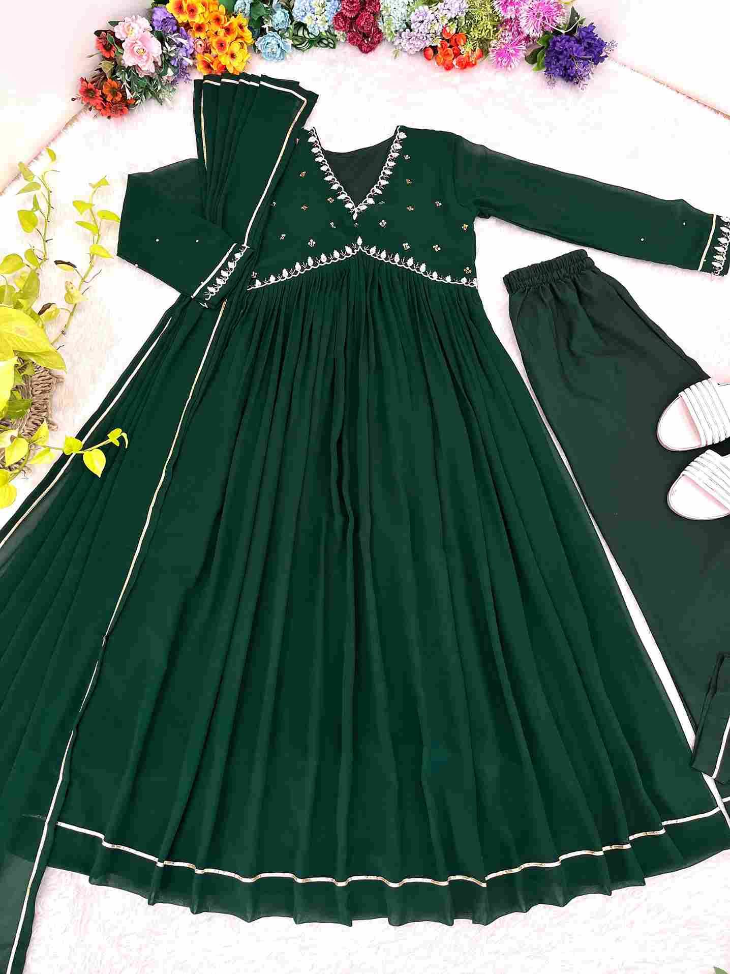 Mb-317 By Fashid Wholesale 01 To 04 Series Beautiful Suits Colorful Stylish Fancy Casual Wear & Ethnic Wear Faux Georgette Gown At Wholesale Price