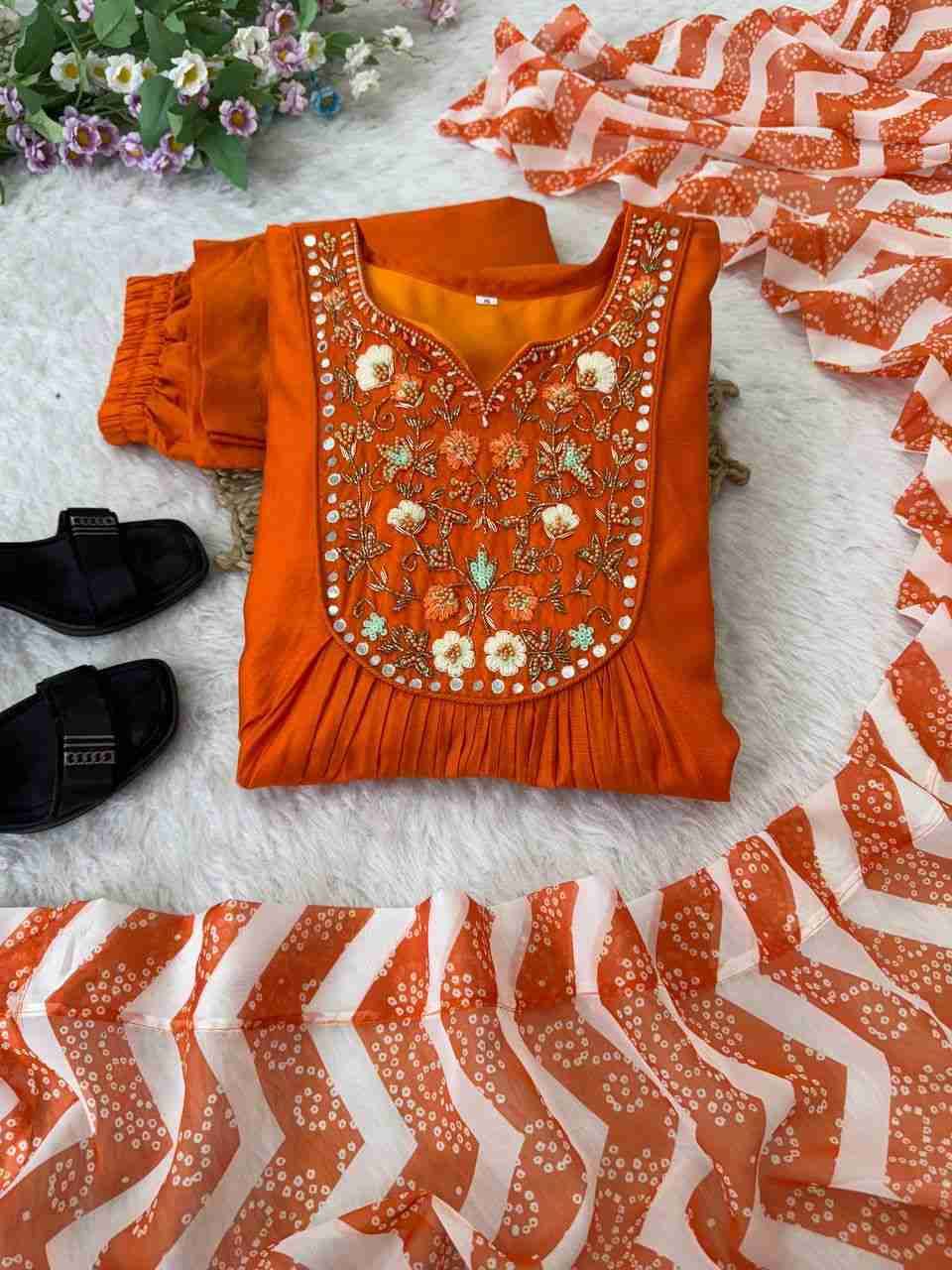 Mb-492 By Fashid Wholesale Beautiful Suits Colorful Stylish Fancy Casual Wear & Ethnic Wear Pure Viscose Chanderi Silk Gown At Wholesale Price