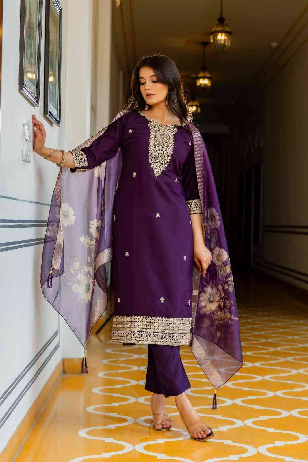 Dc-34 By Fashid Wholesale Beautiful Stylish Festive Suits Fancy Colorful Casual Wear & Ethnic Wear & Ready To Wear Viscose Chanderi Dresses At Wholesale Price