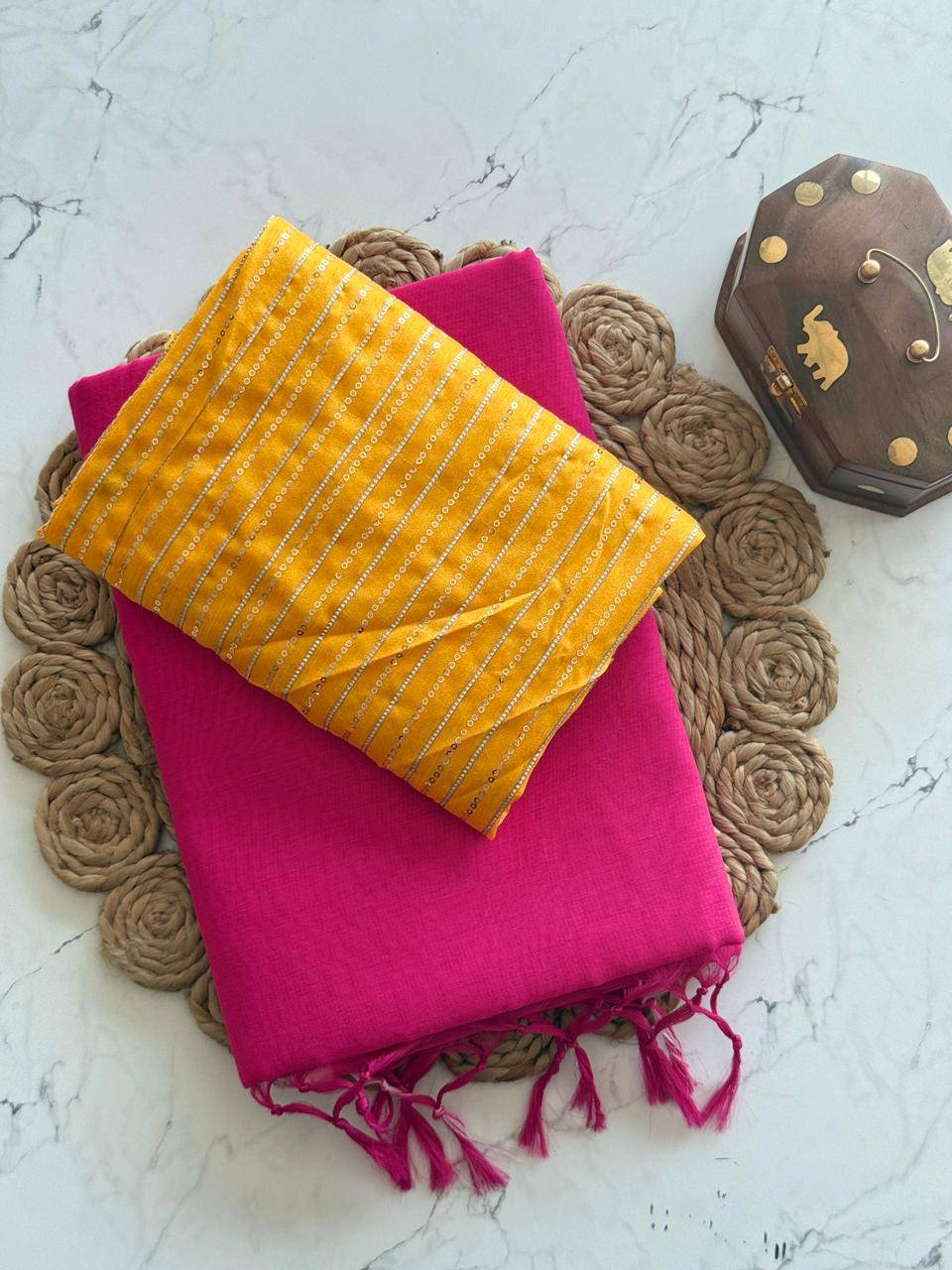 Vt-5002 By Fashid Wholesale 01 To 08 Series Indian Traditional Wear Collection Beautiful Stylish Fancy Colorful Party Wear & Occasional Wear Pure Chanderi Cotton Sarees At Wholesale Price