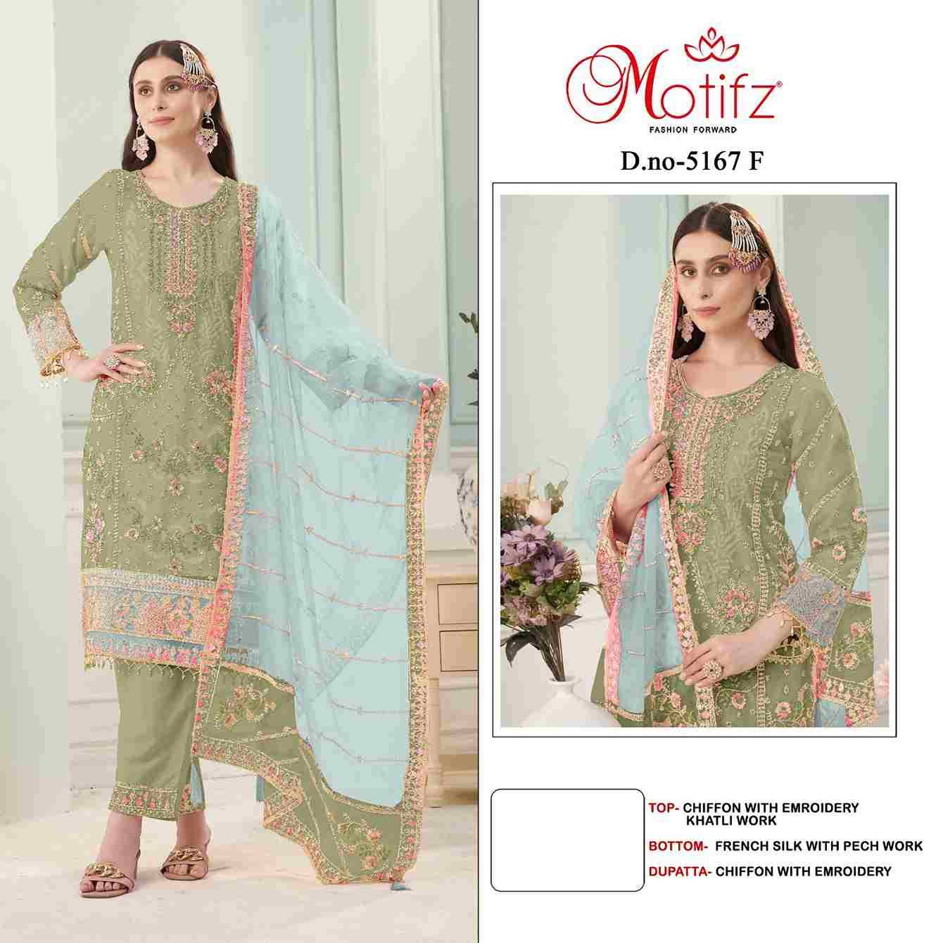 Motifz Hit Design 5167 Colours Vol-2 By Motifz 5167-E To 5167-H Series Beautiful Pakistani Suits Colorful Stylish Fancy Casual Wear & Ethnic Wear Chiffon Dresses At Wholesale Price