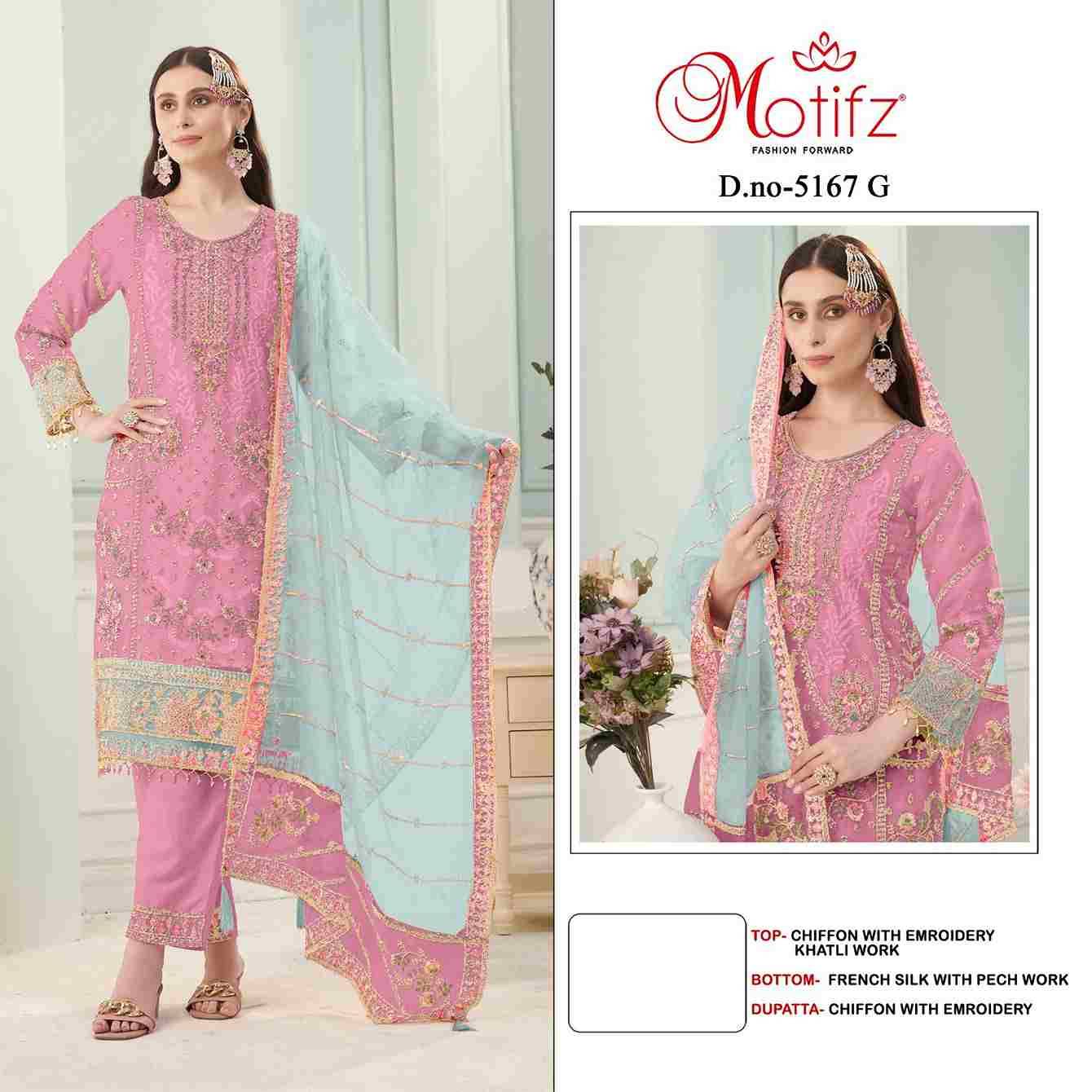 Motifz Hit Design 5167 Colours Vol-2 By Motifz 5167-E To 5167-H Series Beautiful Pakistani Suits Colorful Stylish Fancy Casual Wear & Ethnic Wear Chiffon Dresses At Wholesale Price