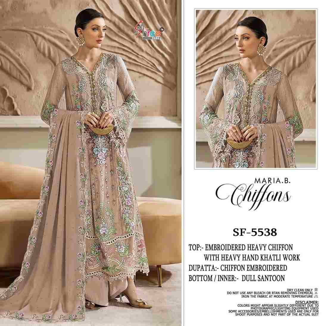 Shree Fabs Hit Design SF-5538 Colours By Shree Fabs SF-5538-A To SF-5538-D Series Beautiful Stylish Pakistani Suits Fancy Colorful Casual Wear & Ethnic Wear & Ready To Wear Chiffon Embroidery Dresses At Wholesale Price