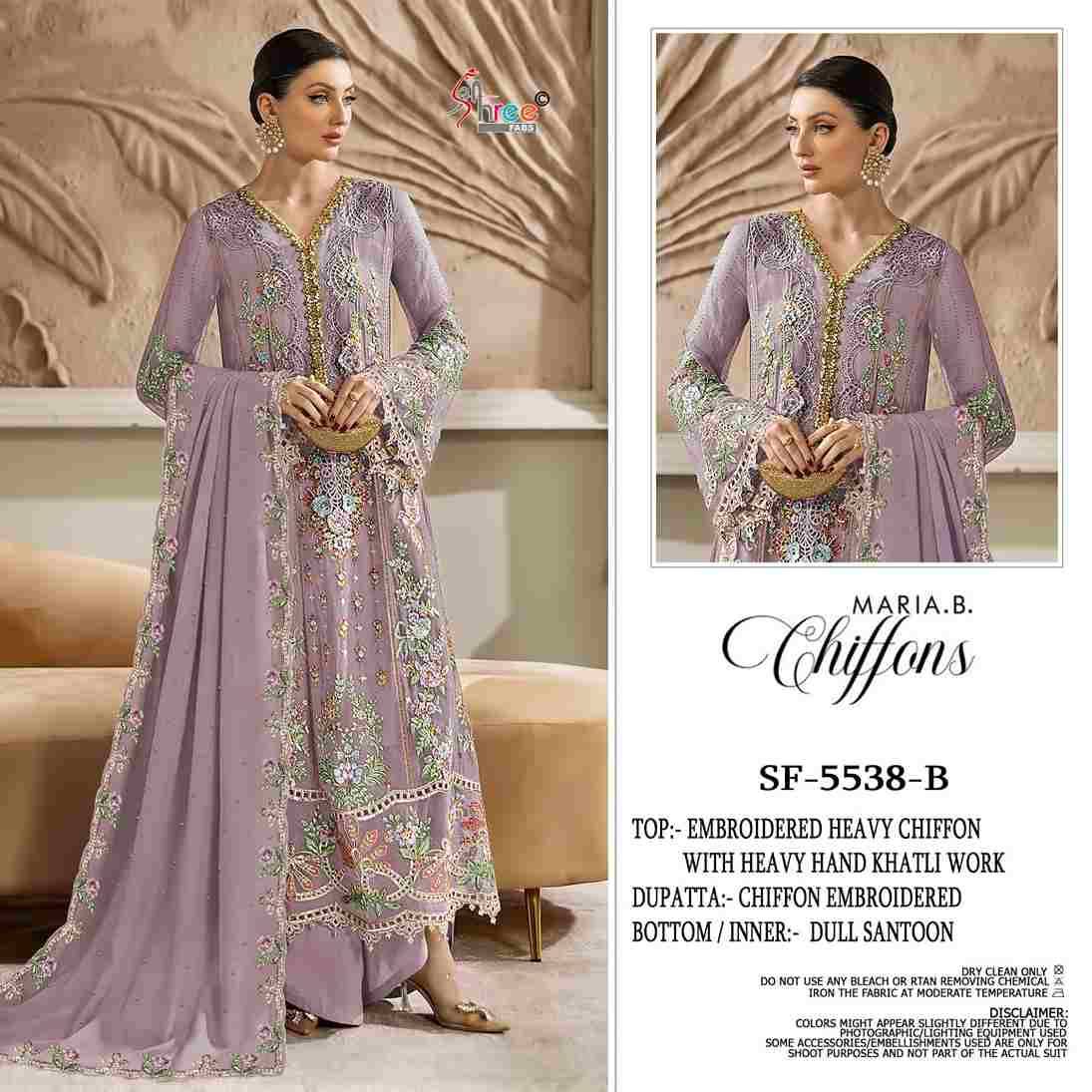 Shree Fabs Hit Design SF-5538 Colours By Shree Fabs SF-5538-A To SF-5538-D Series Beautiful Stylish Pakistani Suits Fancy Colorful Casual Wear & Ethnic Wear & Ready To Wear Chiffon Embroidery Dresses At Wholesale Price