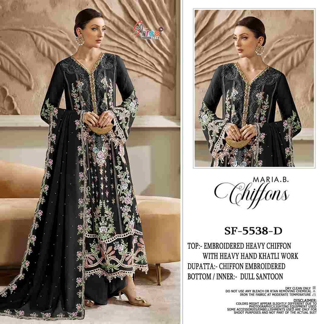 Shree Fabs Hit Design SF-5538 Colours By Shree Fabs SF-5538-A To SF-5538-D Series Beautiful Stylish Pakistani Suits Fancy Colorful Casual Wear & Ethnic Wear & Ready To Wear Chiffon Embroidery Dresses At Wholesale Price