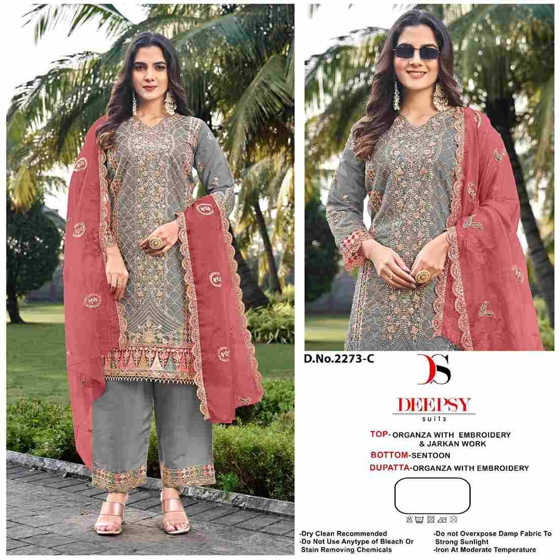 Deepsy Hit Design 2273 Colours By Deepsy Suits 2273-A To 2273-D Series Pakistani Stylish Beautiful Colourful Printed & Embroidered Party Wear & Occasional Wear Organza Dresses At Wholesale Price