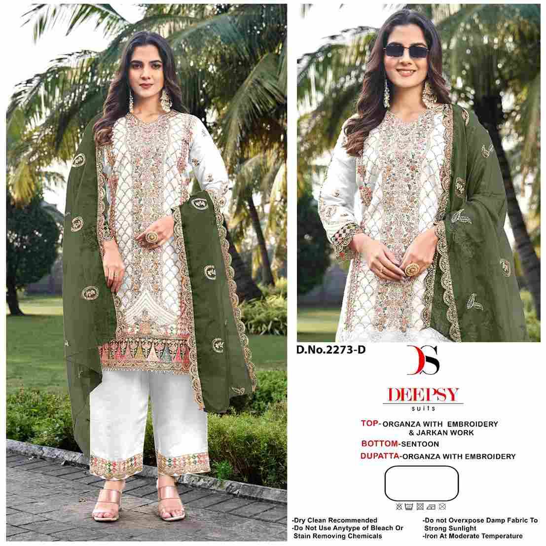 Deepsy Hit Design 2273 Colours By Deepsy Suits 2273-A To 2273-D Series Pakistani Stylish Beautiful Colourful Printed & Embroidered Party Wear & Occasional Wear Organza Dresses At Wholesale Price